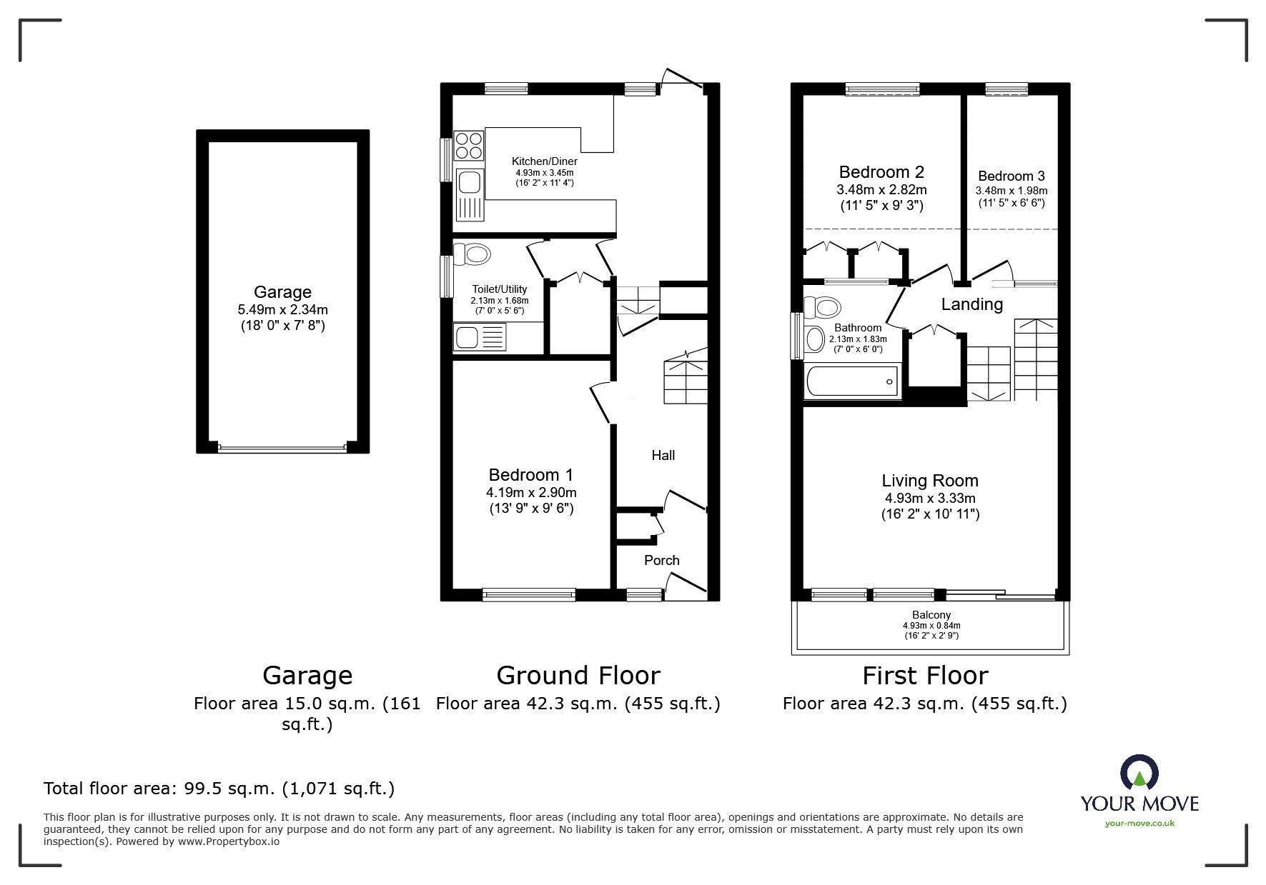 Floorplan of 3 bedroom End Terrace House for sale, Leith Park Road, Windmill Hill,, Kent, DA12