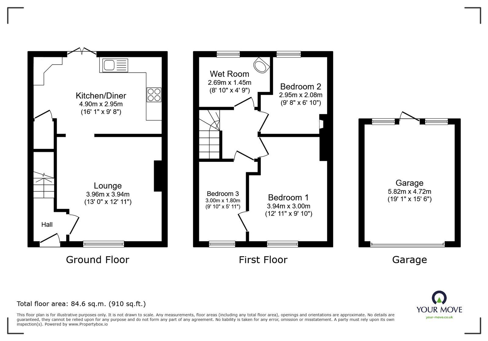 Floorplan of 3 bedroom Mid Terrace House for sale, Poplar Avenue, Gravesend, Kent, DA12
