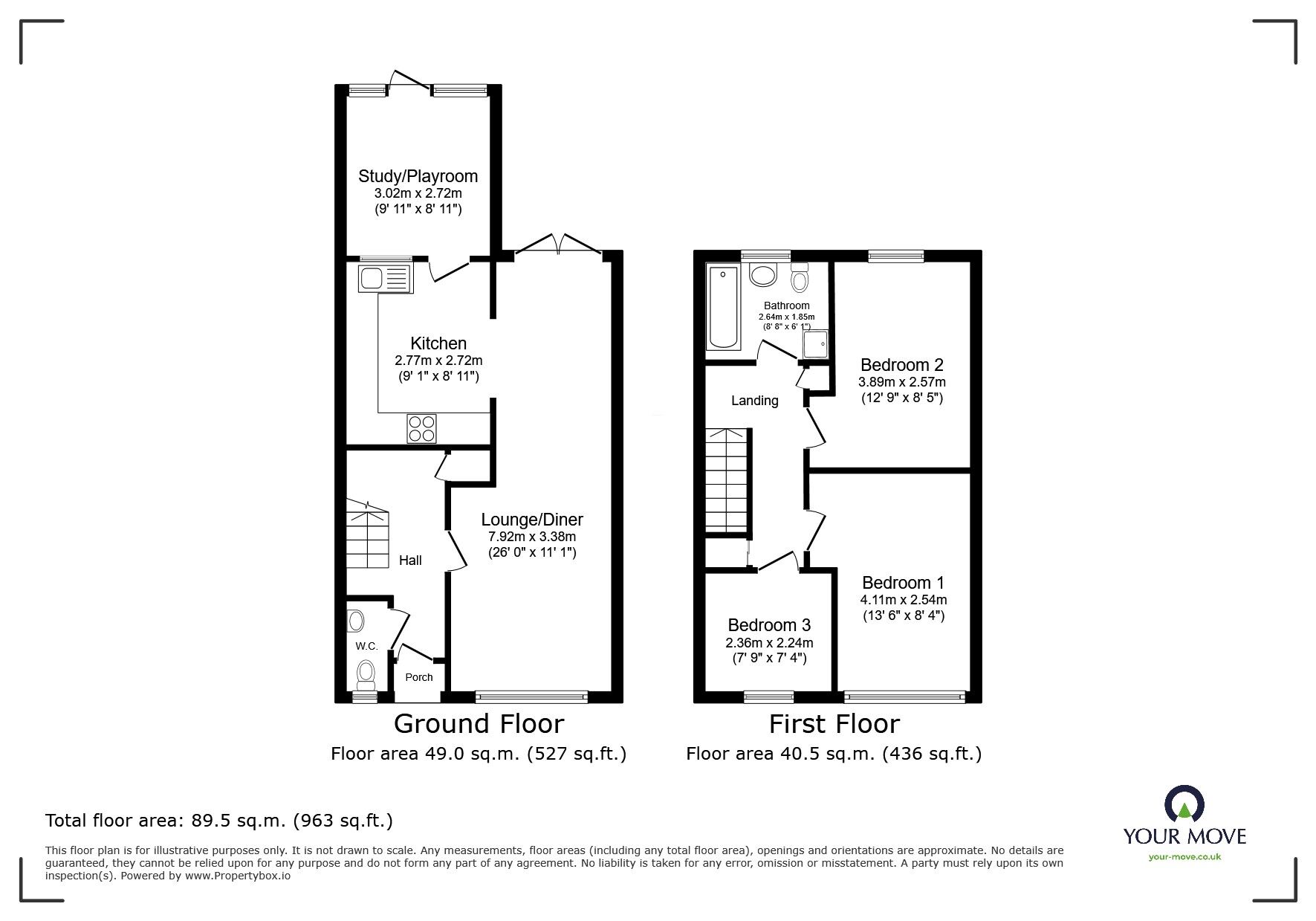 Floorplan of 3 bedroom Mid Terrace House for sale, Doria Drive, Gravesend, Kent, DA12