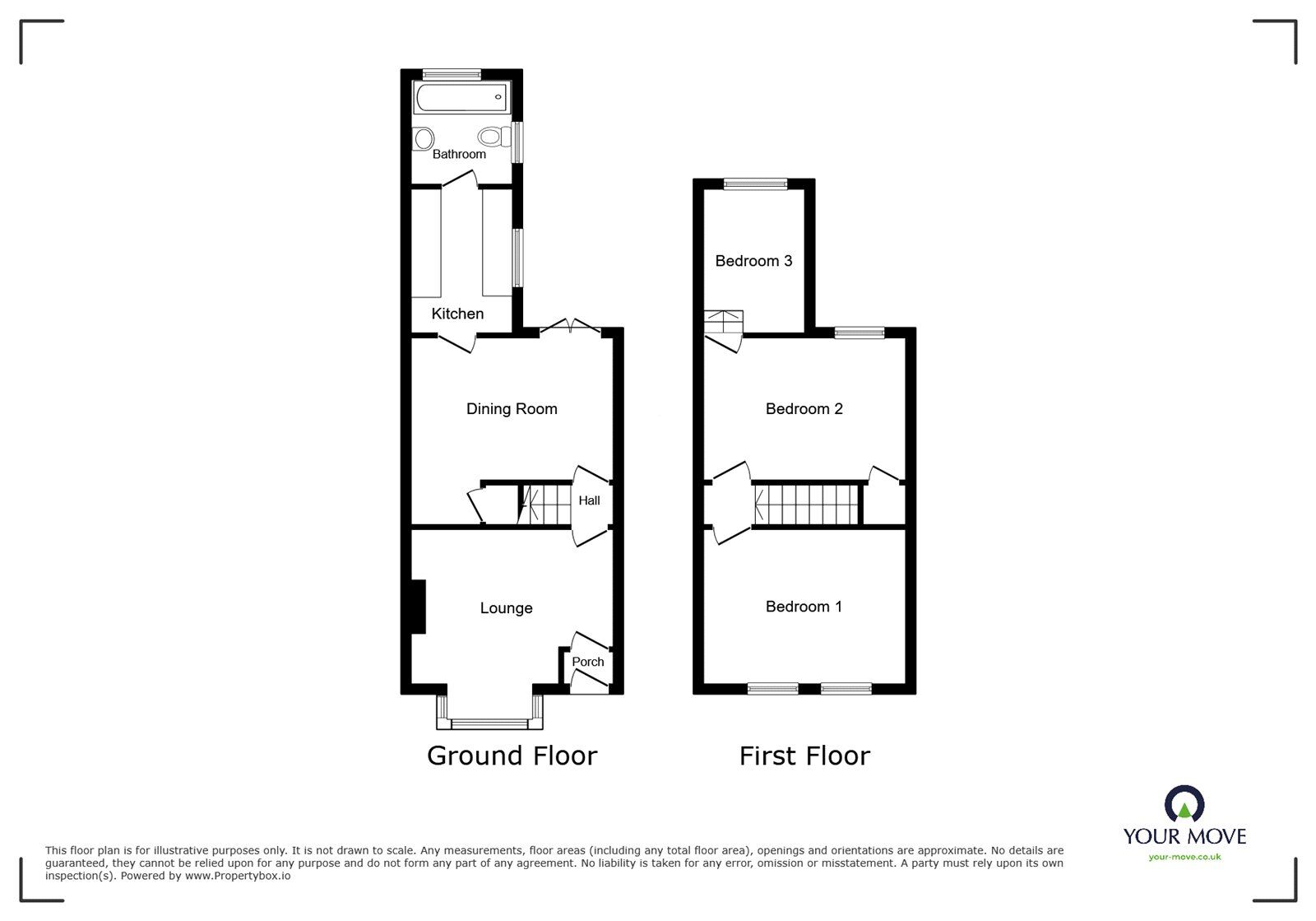 Floorplan of 3 bedroom Mid Terrace House to rent, Churchill Road, Gravesend, Kent, DA11