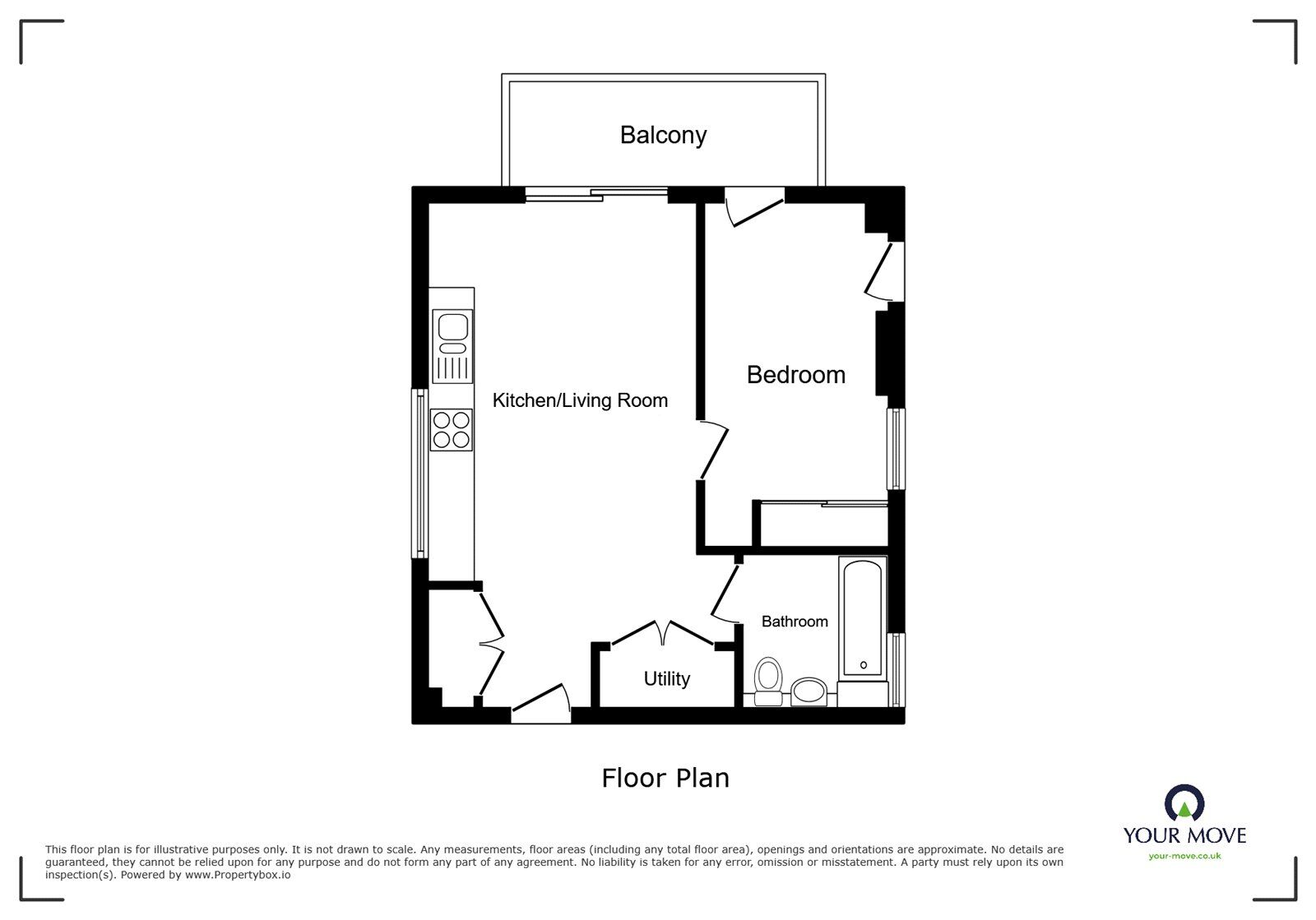 Floorplan of 1 bedroom Flat to rent, Bull Yard, Gravesend, Kent, DA12