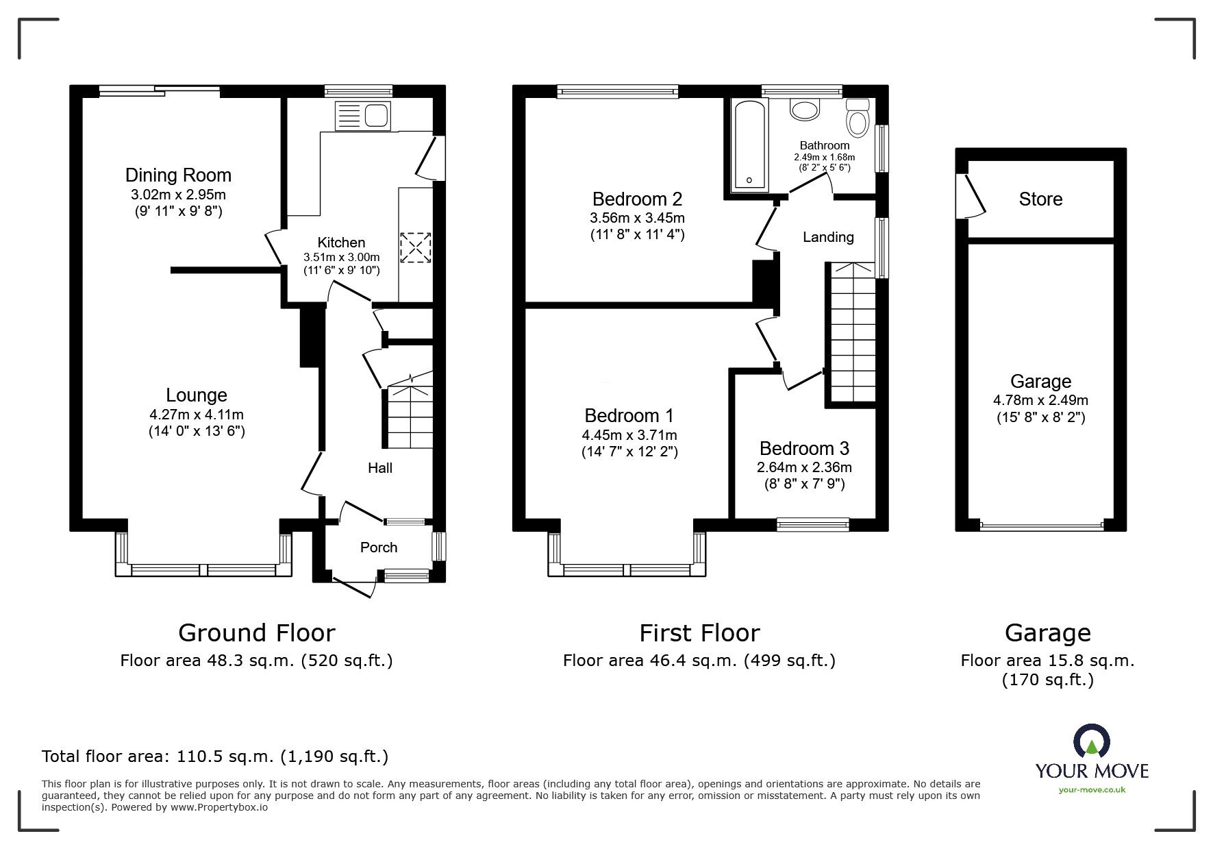Floorplan of 3 bedroom Semi Detached House for sale, Thong Lane, River View Park, Gravesend, Kent, DA12