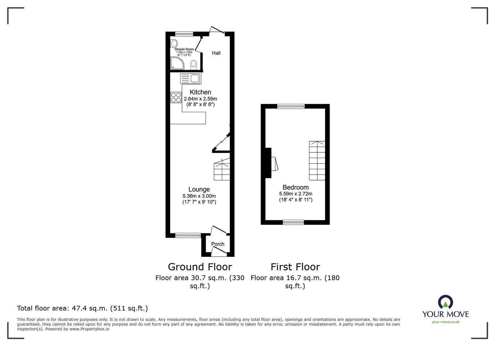 Floorplan of 1 bedroom Mid Terrace House for sale, Church Cottages, Church Street, Rochester, ME3