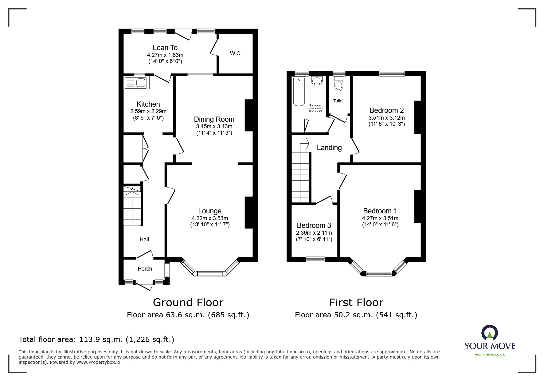 Floorplan of 3 bedroom Mid Terrace House for sale, Campbell Road, Gravesend, Kent, DA11