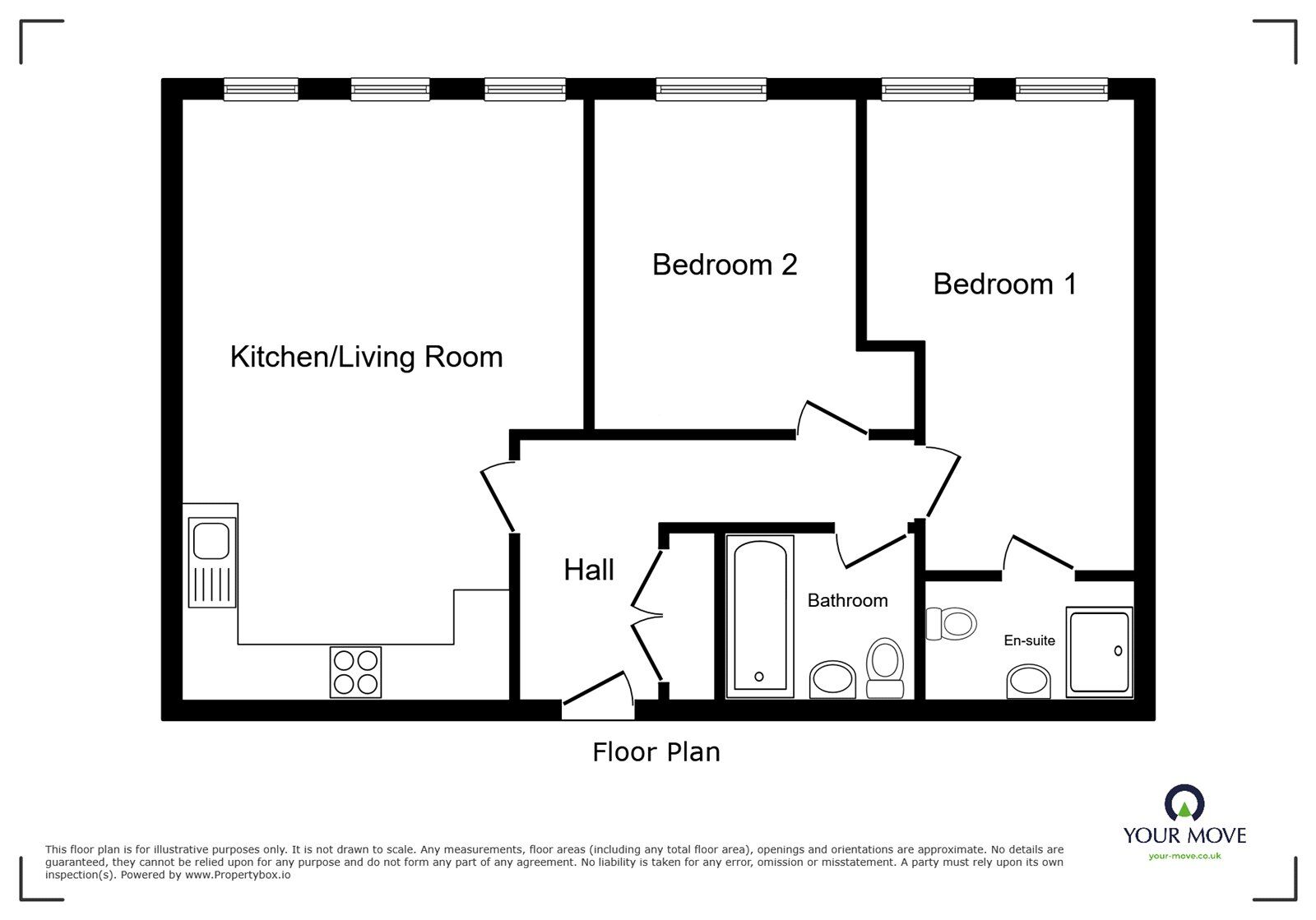 Floorplan of 3 bedroom Flat to rent, The Grove, Gravesend, Kent, DA12