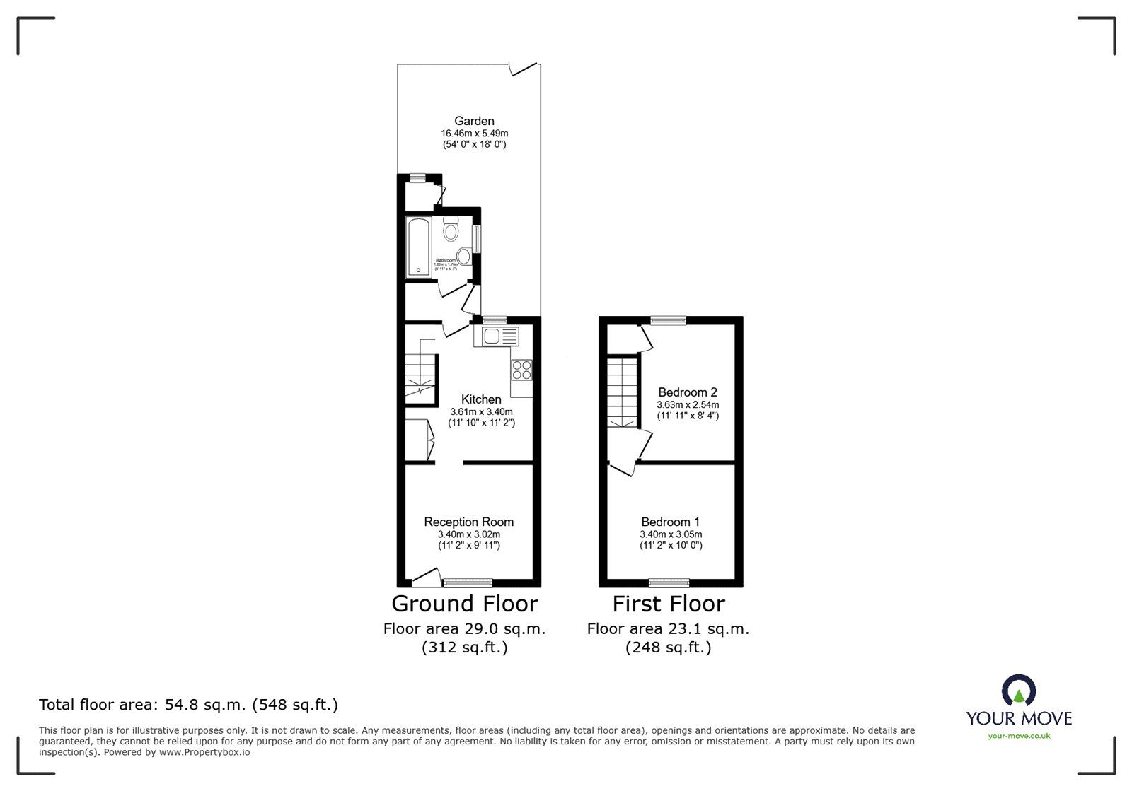 Floorplan of 2 bedroom Mid Terrace House to rent, Seymour Road, Northfleet, Kent, DA11