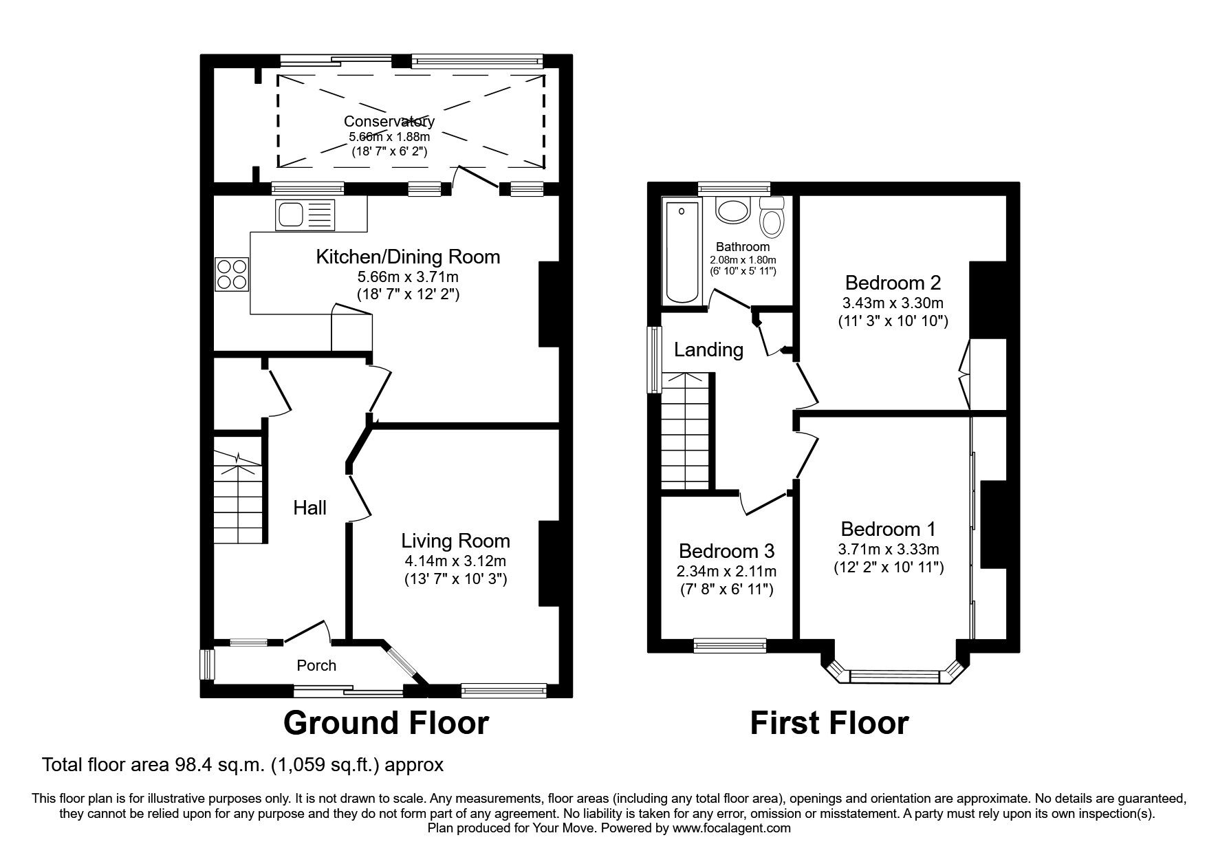 Floorplan of 3 bedroom Semi Detached House for sale, Milroy Avenue, Northfleet, Kent, DA11