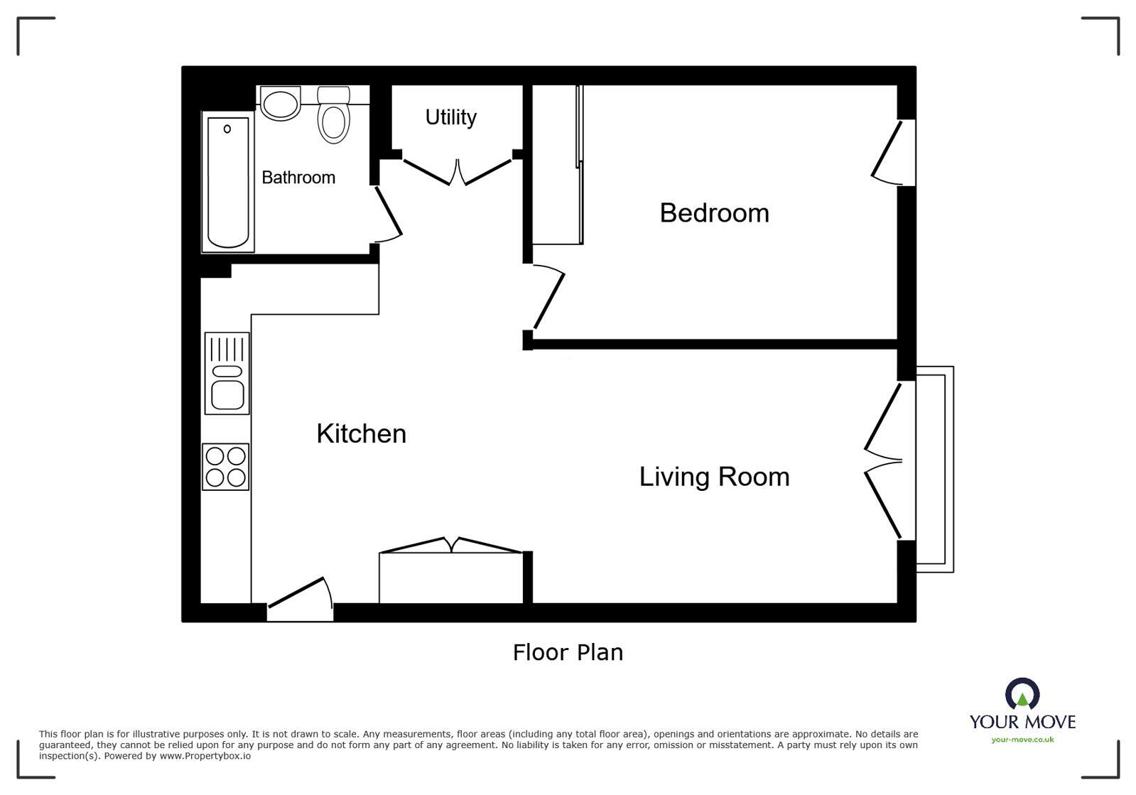 Floorplan of 1 bedroom Flat to rent, Bull Yard, Gravesend, Kent, DA12
