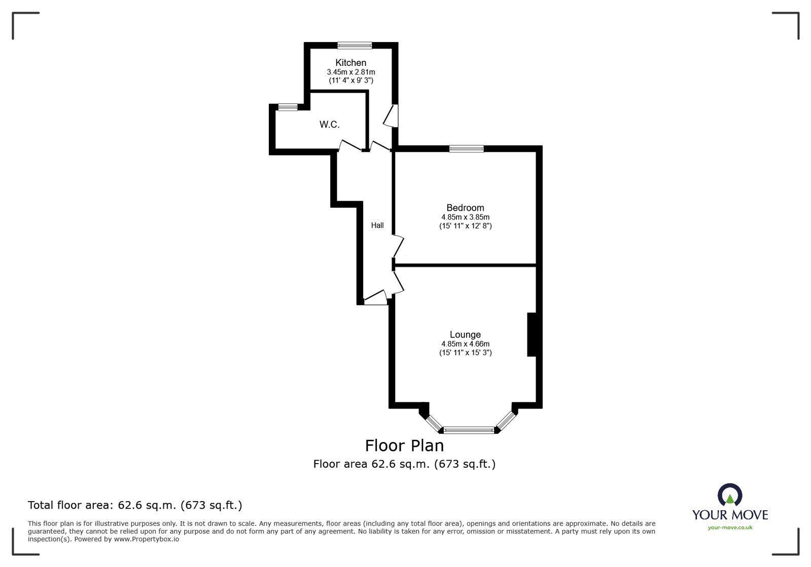 Floorplan of 1 bedroom Flat to rent, Windmill Street, Kent, DA12