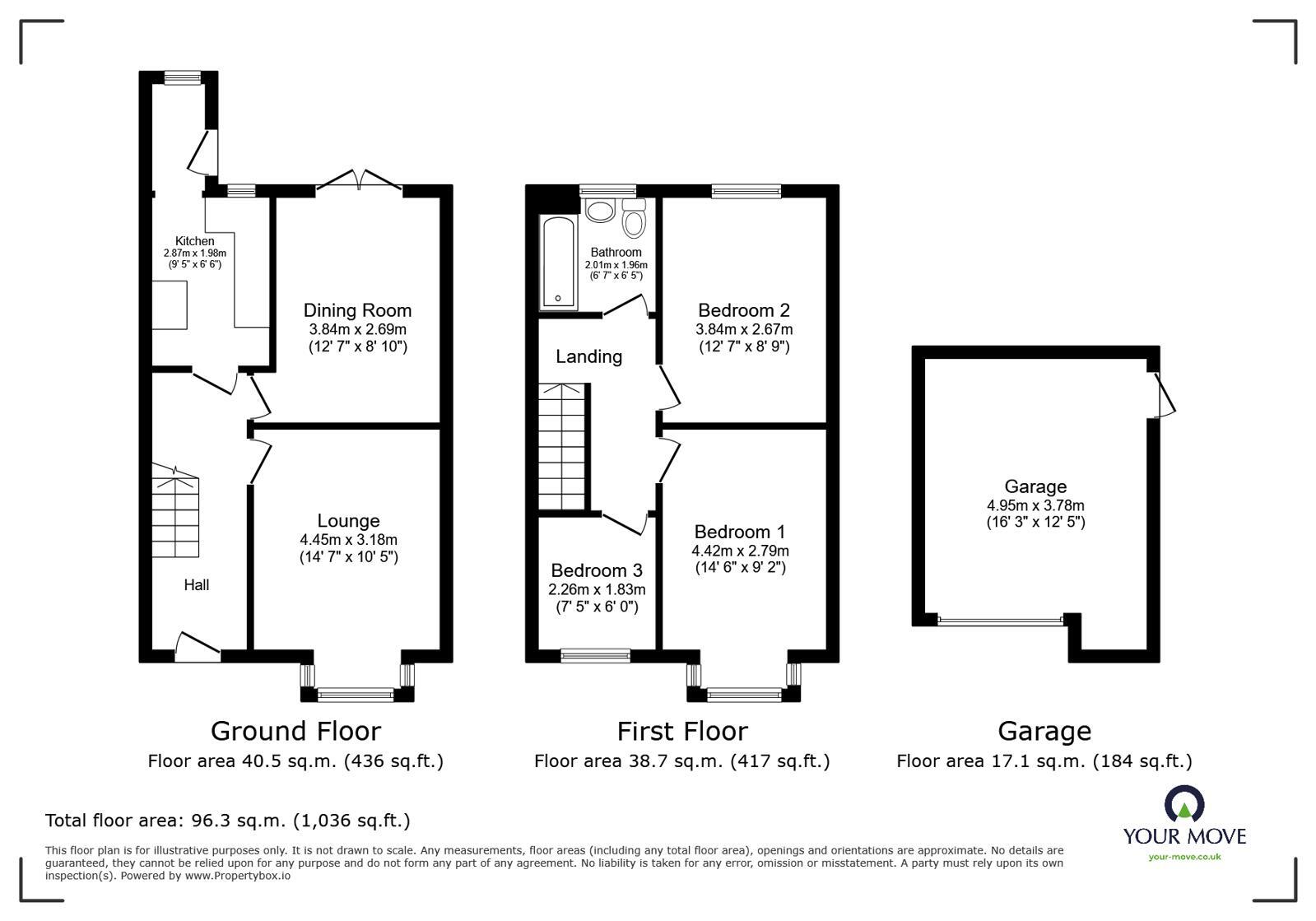 Floorplan of 3 bedroom End Terrace House for sale, Lynton Road South, Gravesend, Kent, DA11