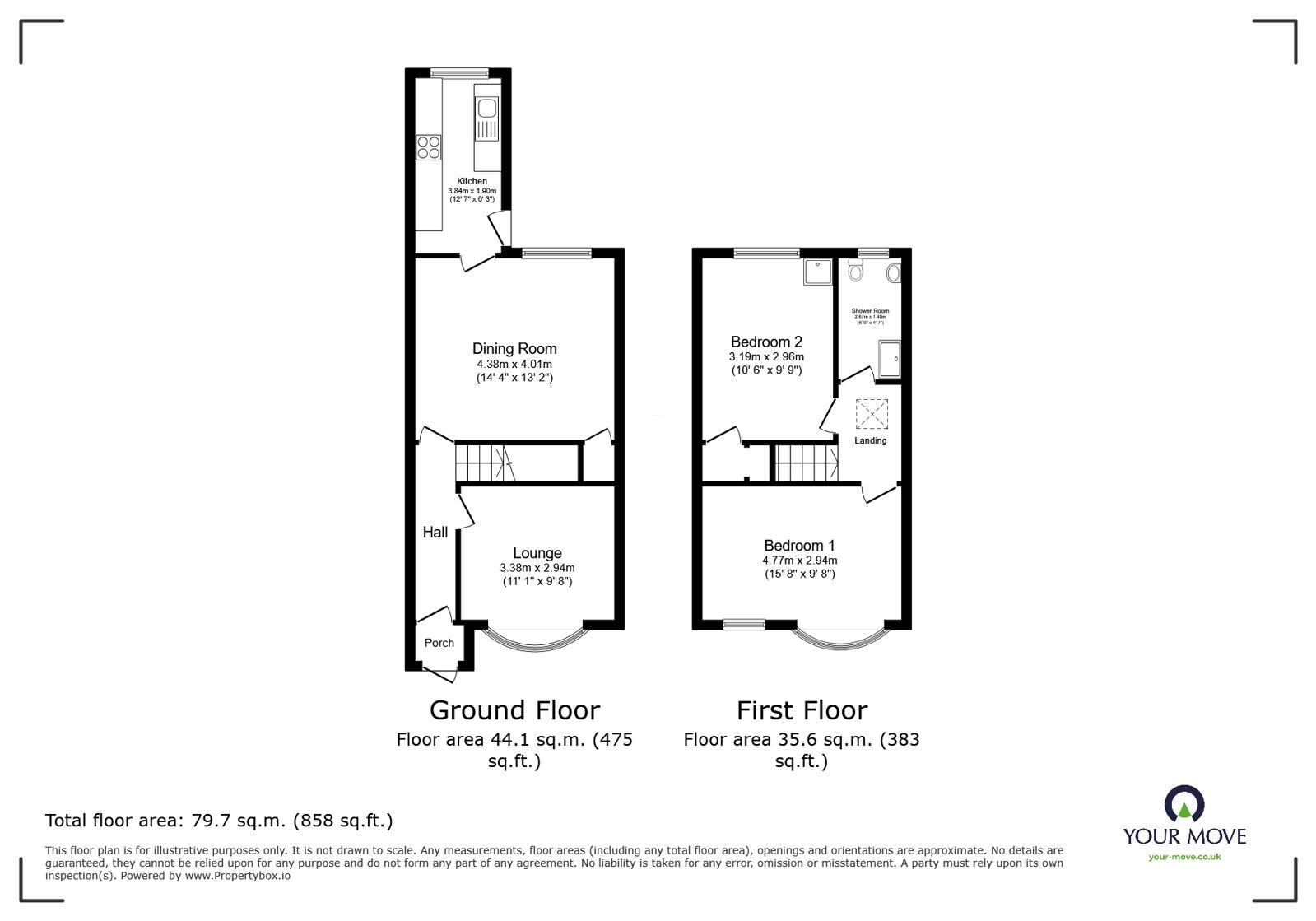 Floorplan of 2 bedroom Semi Detached House to rent, Barr Road, Gravesend, Kent, DA12
