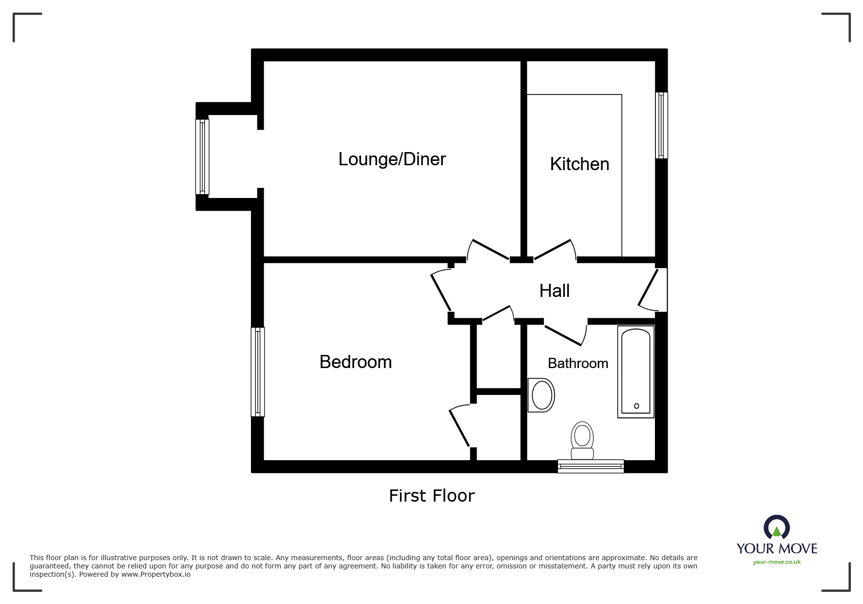 Floorplan of 1 bedroom Flat for sale, Clifton Road, Gravesend, Kent, DA11