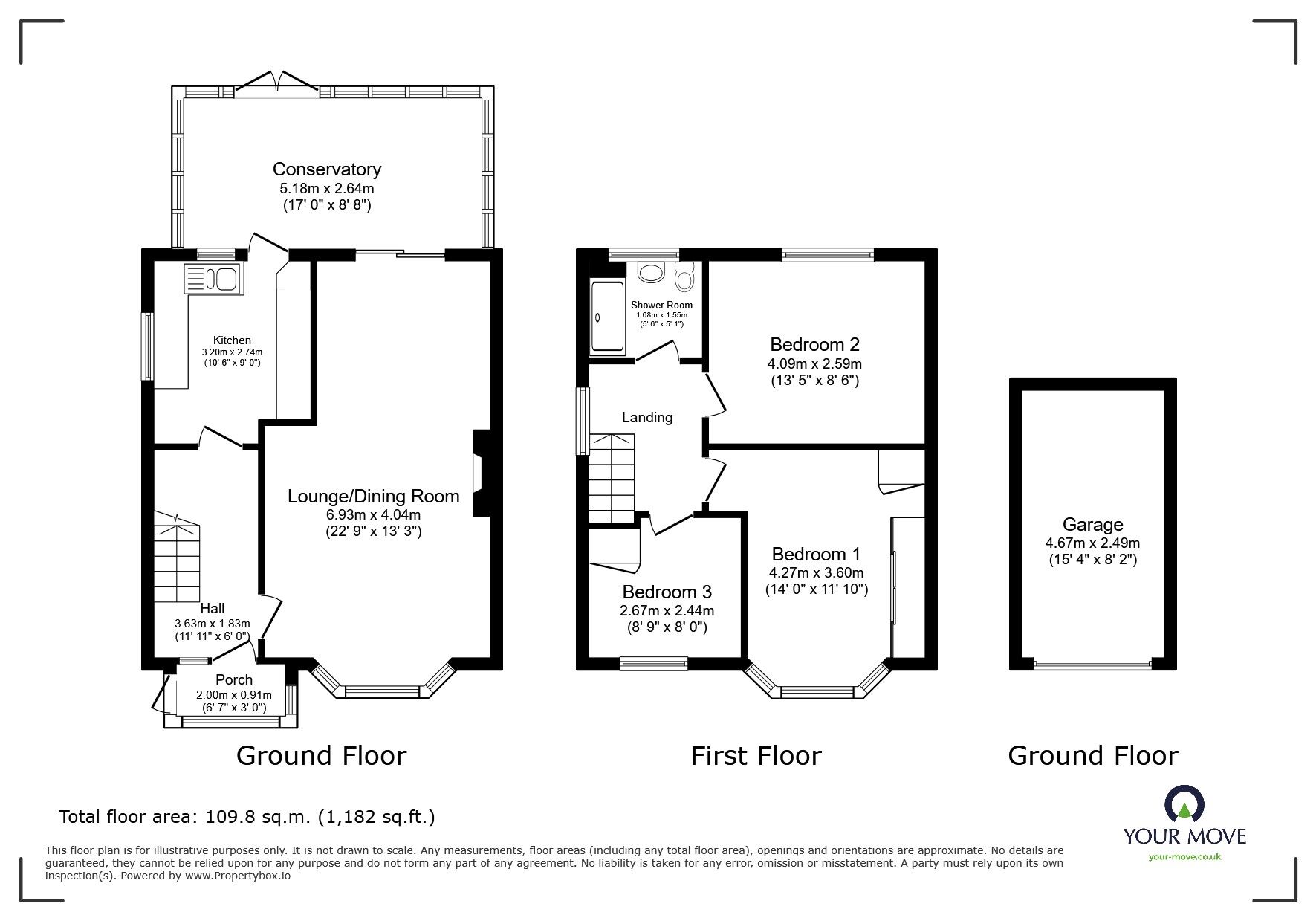 Floorplan of 3 bedroom Semi Detached House for sale, Cambria Crescent, River View Park, Gravesend, Kent, DA12