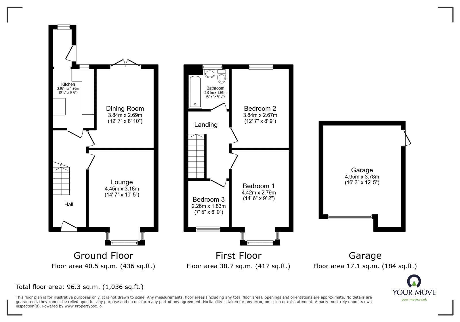Floorplan of 3 bedroom End Terrace House to rent, Lynton Road South, Gravesend, Kent, DA11