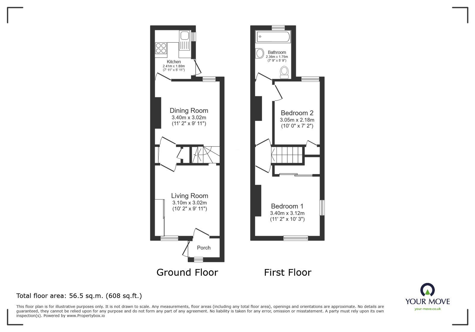 Floorplan of 2 bedroom Mid Terrace House for sale, Nelson Road, Northfleet, Kent, DA11