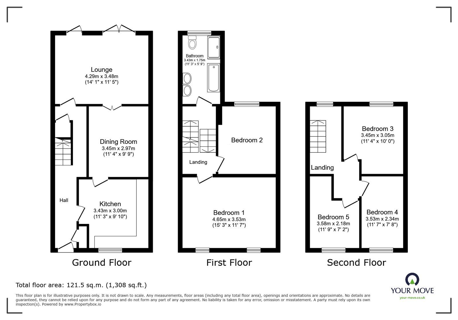 Floorplan of 5 bedroom Mid Terrace House for sale, Peacock Street, Gravesend, Kent, DA12
