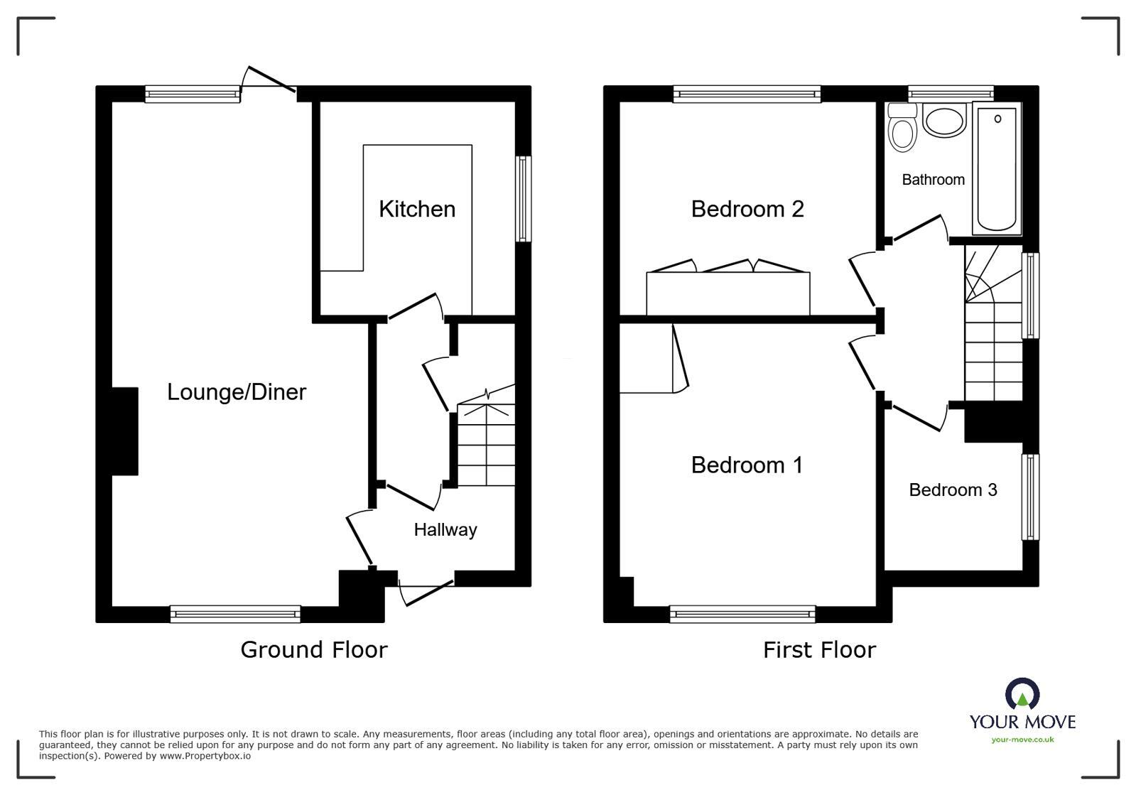 Floorplan of 3 bedroom Semi Detached House to rent, Marling Way, Gravesend, Kent, DA12