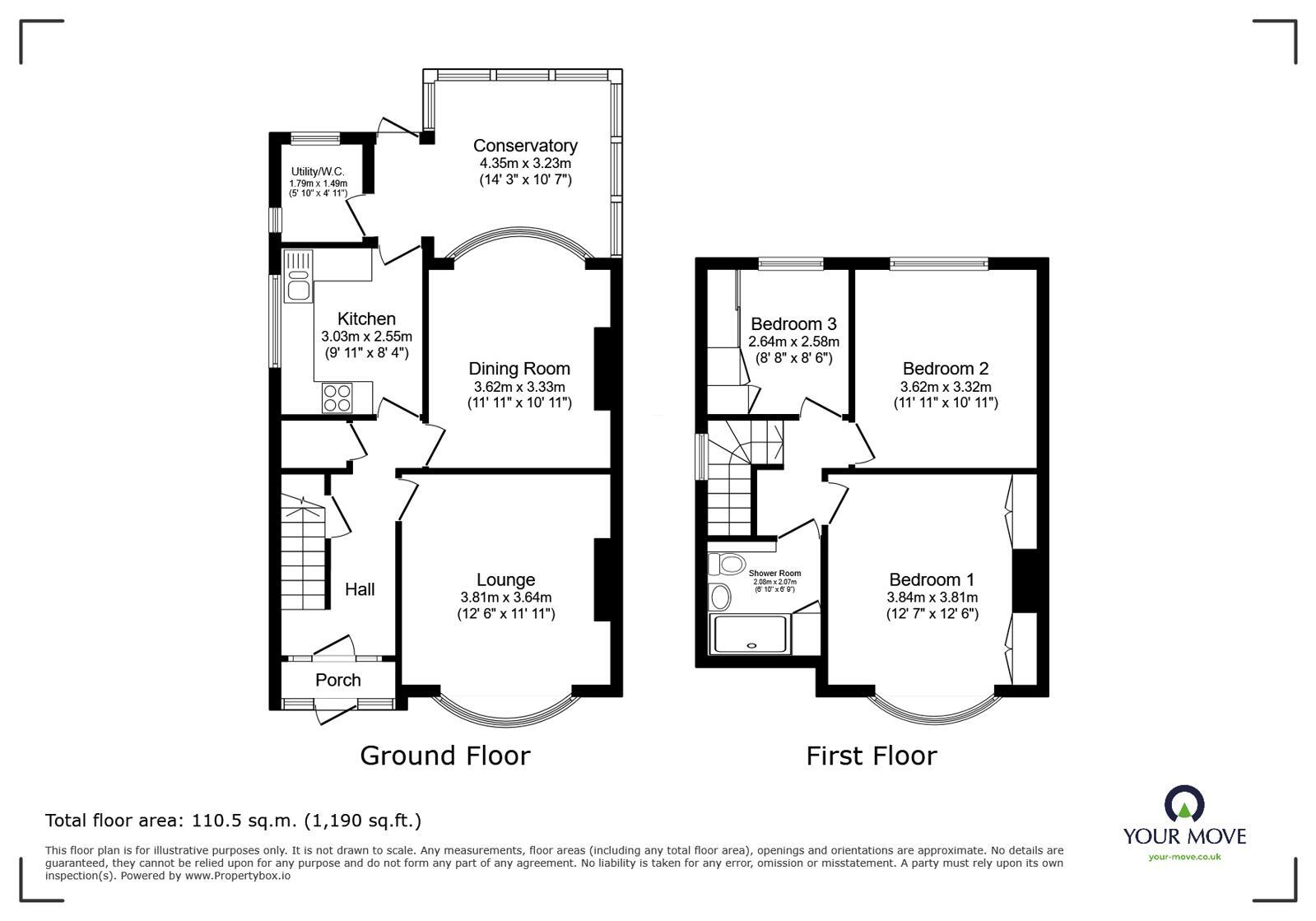 Floorplan of 3 bedroom Semi Detached House to rent, Wrotham Road, Gravesend, Kent, DA11