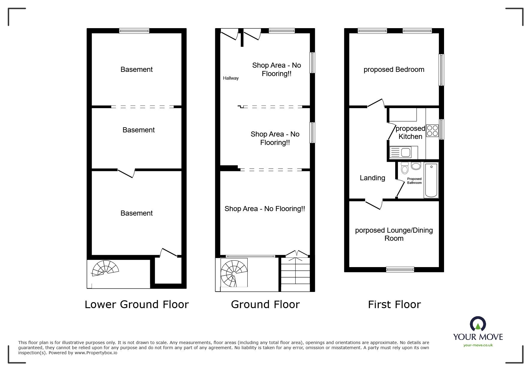 Floorplan of 1 bedroom End Terrace House for sale, Wrotham Road, Gravesend, Kent, DA11