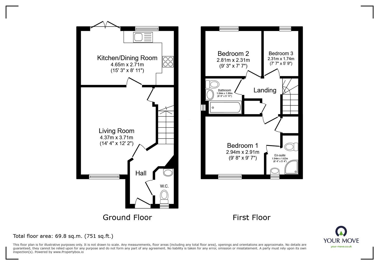 Floorplan of 3 bedroom House to rent, Hectare Lane, Gravesend, Kent, DA11