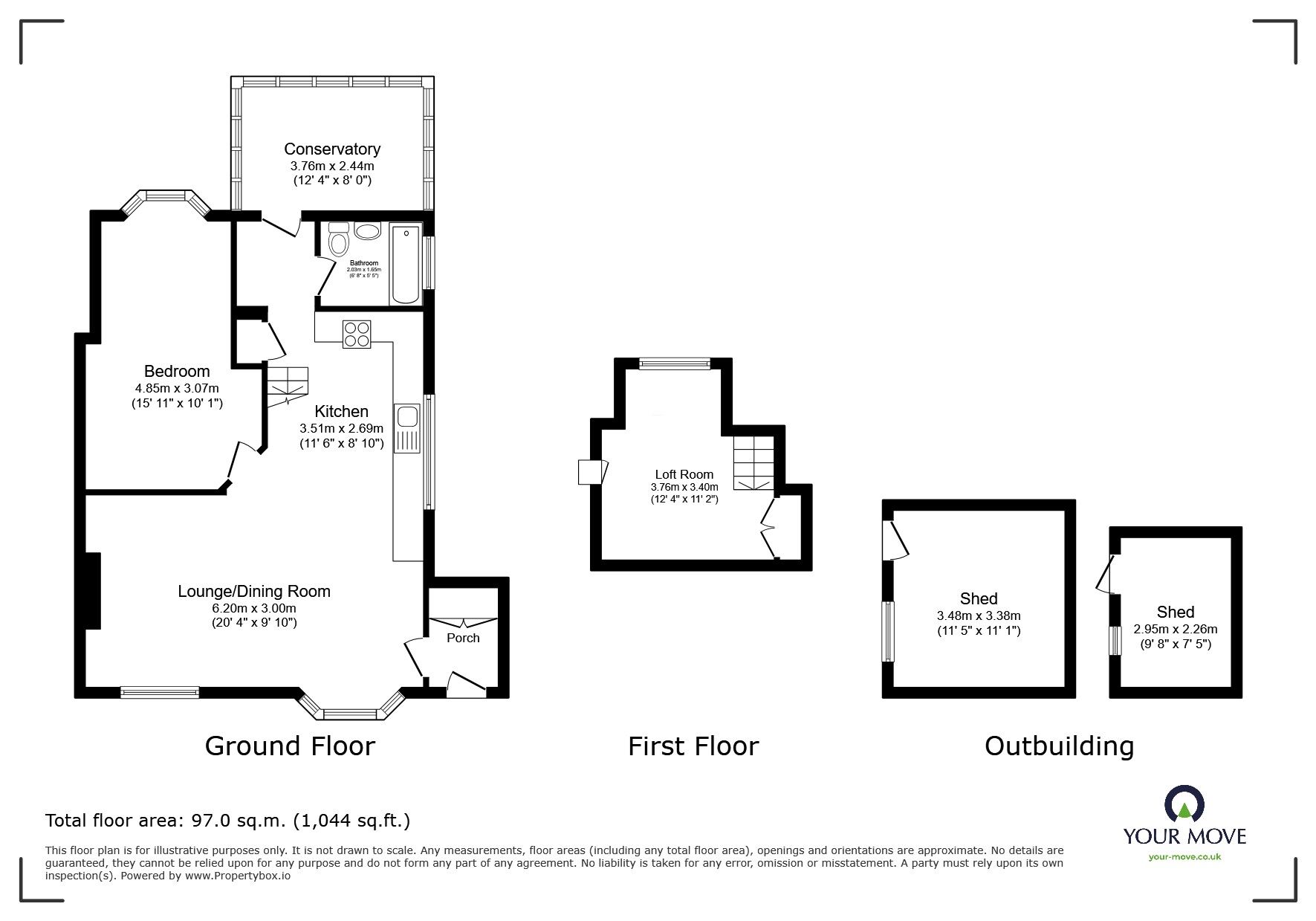 Floorplan of 1 bedroom Semi Detached Bungalow for sale, Bellman Avenue, Gravesend, Kent, DA12