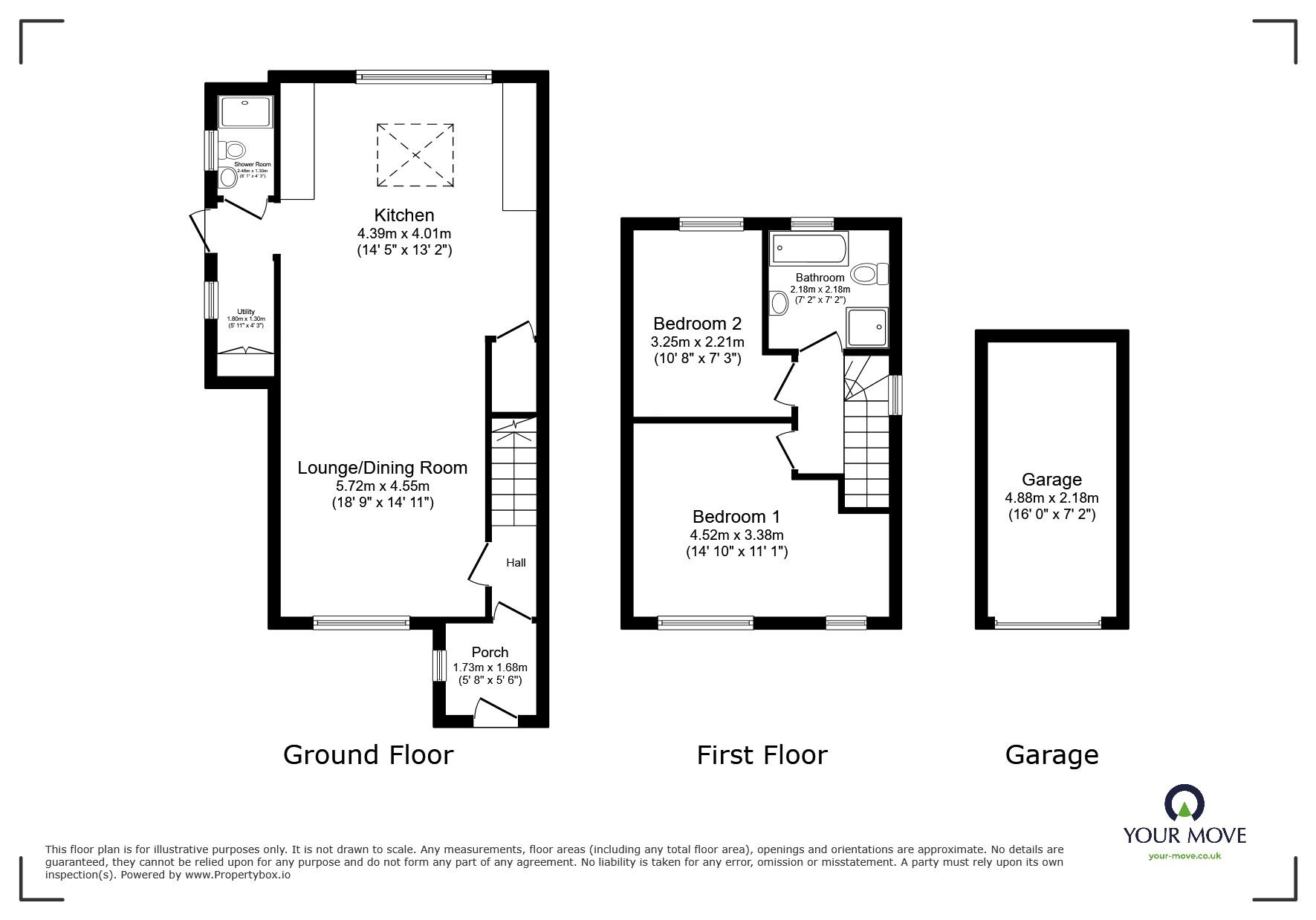 Floorplan of 2 bedroom End Terrace House for sale, Gabriel Gardens, River View Park, Gravesend, Kent, DA12