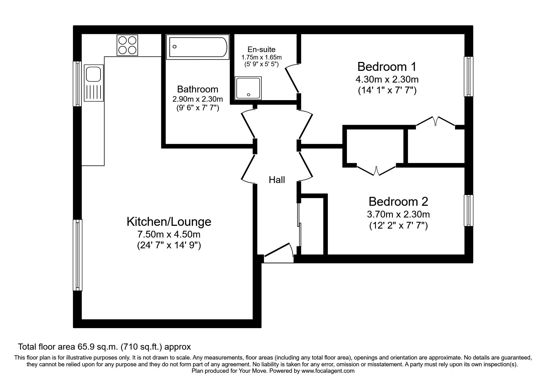 Floorplan of 2 bedroom  Flat to rent, Goldcrest Crescent, Lesmahagow, Lanark, ML11