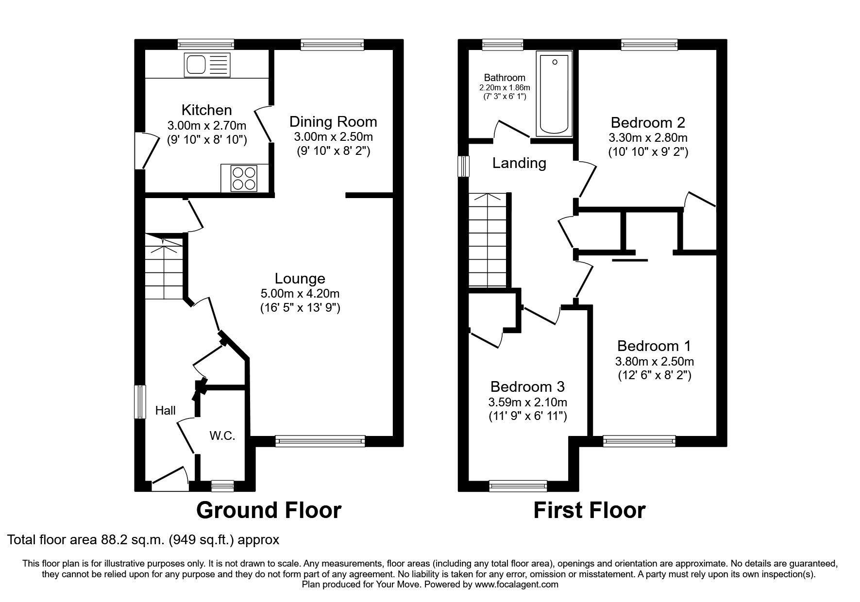 Floorplan of 3 bedroom Semi Detached House to rent, Dormanside Road, Glasgow, G53