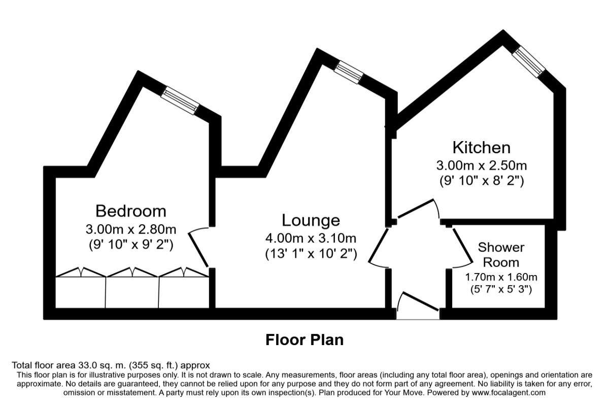 Floorplan of 1 bedroom  Flat to rent, Cadzow House, The Furlongs, Hamilton, ML3