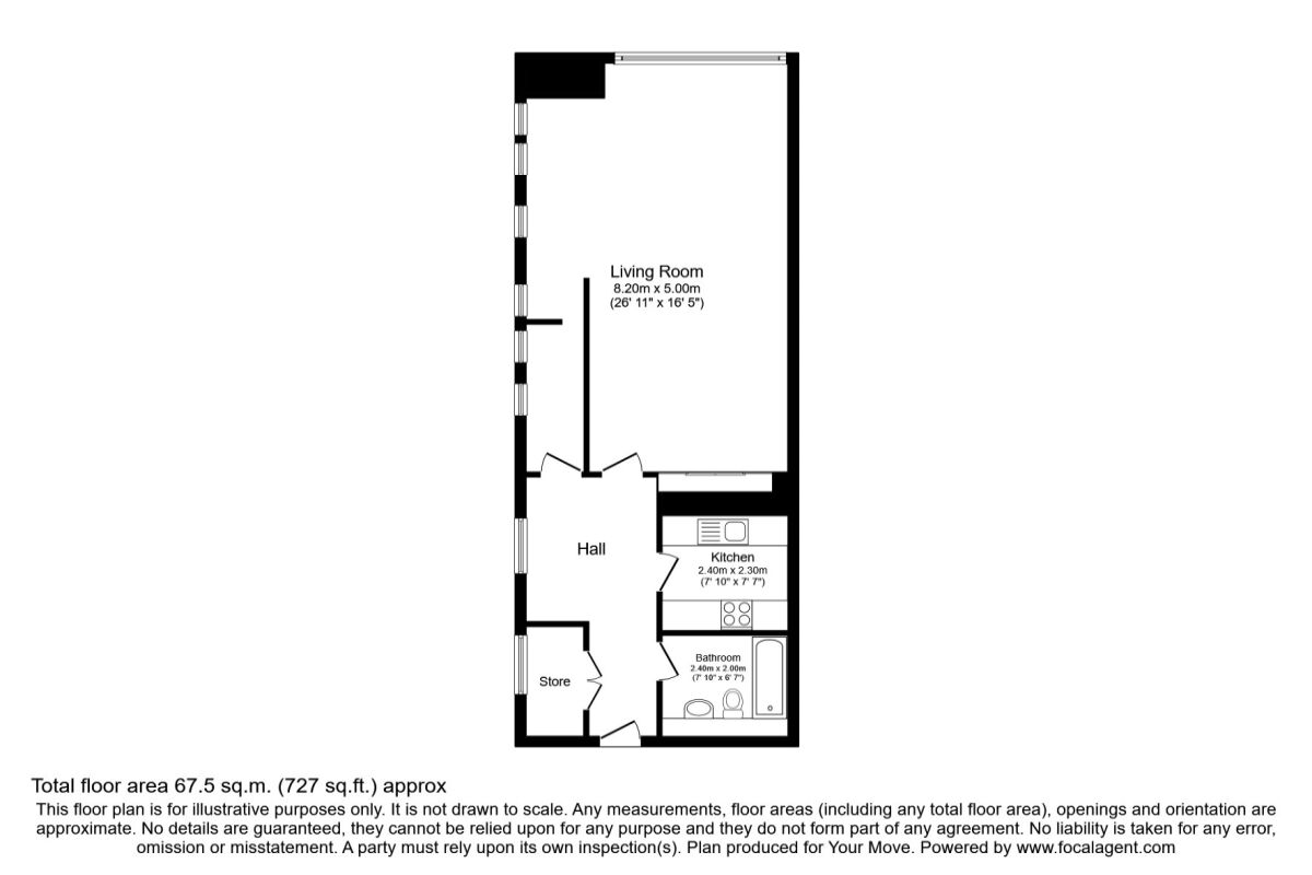 Floorplan of 1 bedroom  Flat to rent, Albion Street, Glasgow, G1