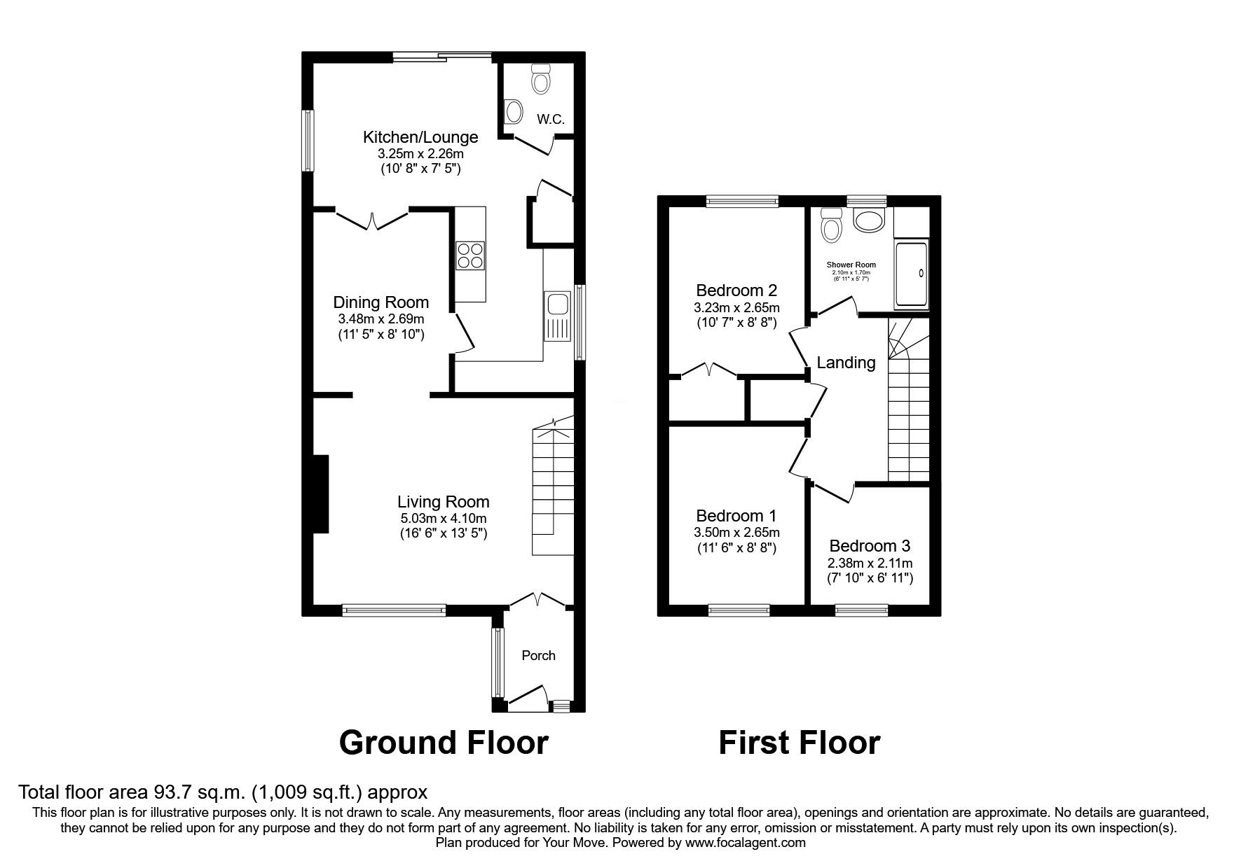 Floorplan of 3 bedroom Semi Detached House for sale, Iona Ridge, Hamilton, South Lanarkshire, ML3