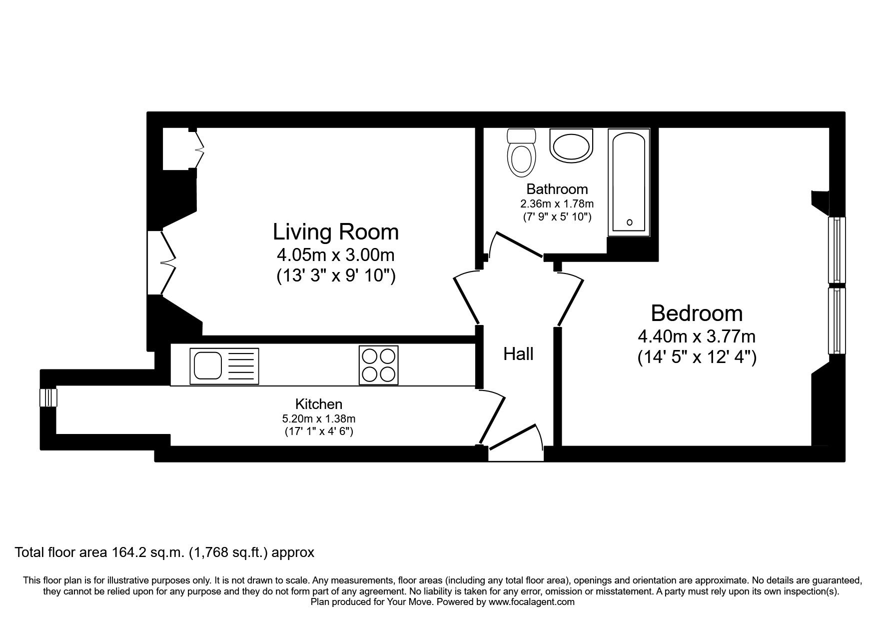 Floorplan of 1 bedroom  Flat to rent, New Street, Stonehouse, South Lanarkshire, ML9