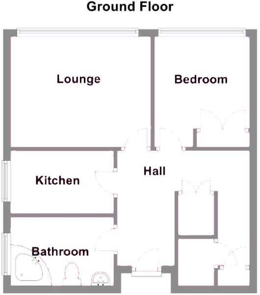 Floorplan of 1 bedroom Flat to rent, Trinidad Way, East Kilbride, South Lanarkshire, G75