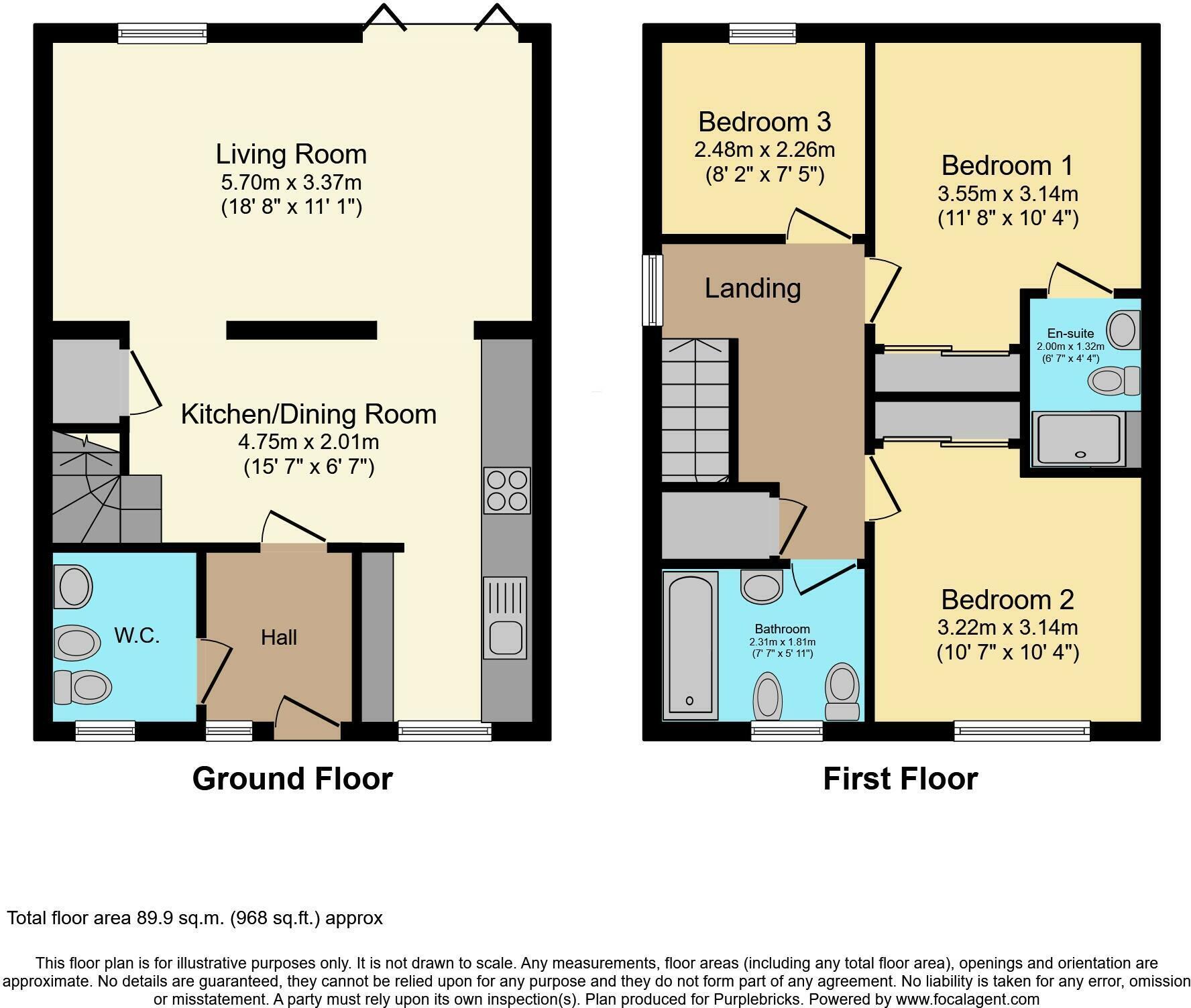 Floorplan of 3 bedroom Semi Detached House to rent, Burnshot Walk, Glasgow, G5