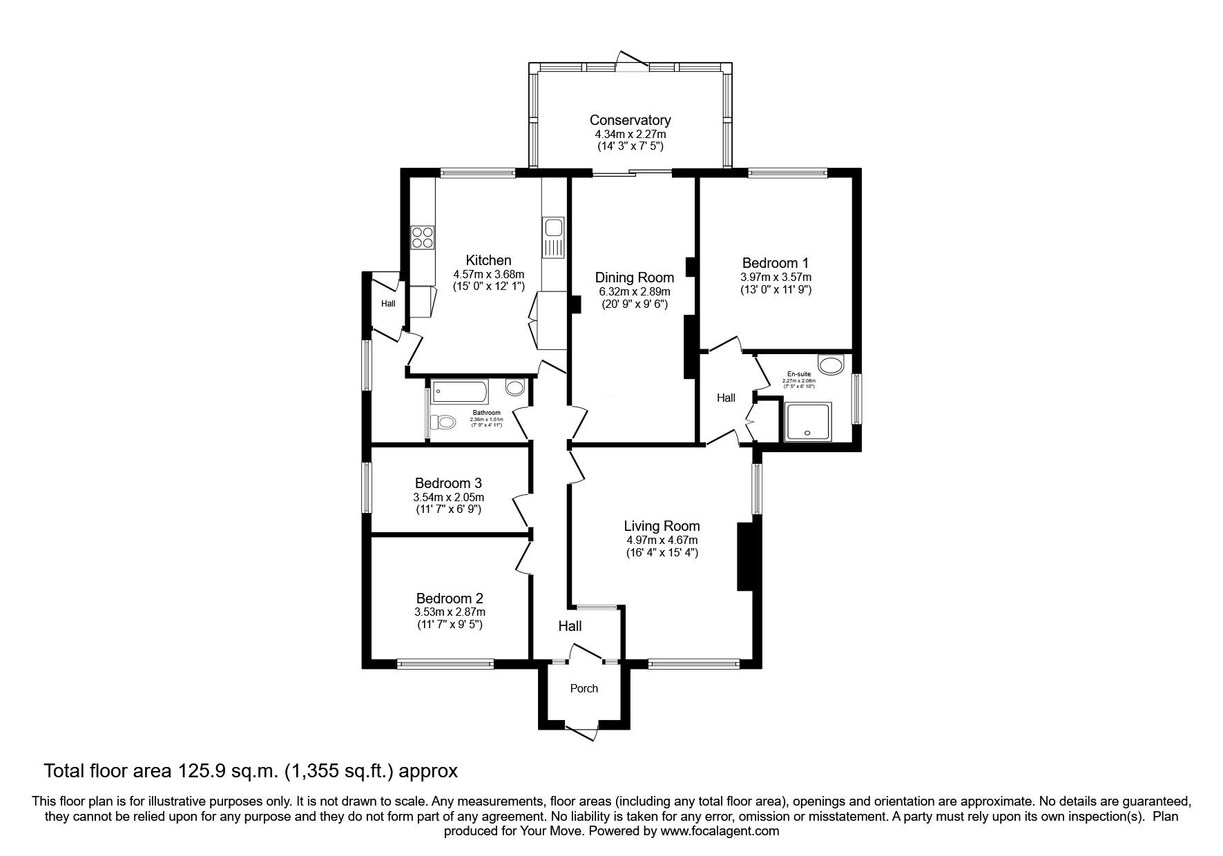 Floorplan of 3 bedroom Detached Bungalow for sale, Bellfield Road, Coalburn, South Lanarkshire, ML11