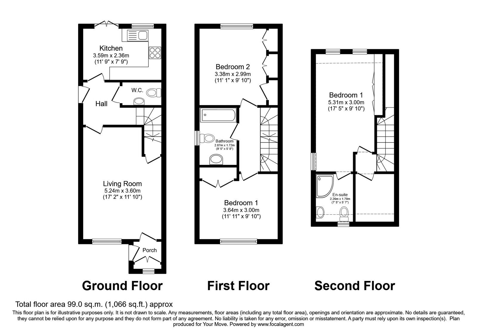 Floorplan of 3 bedroom End Terrace House for sale, Berryknowes Drive, Glasgow, Glasgow City, G52