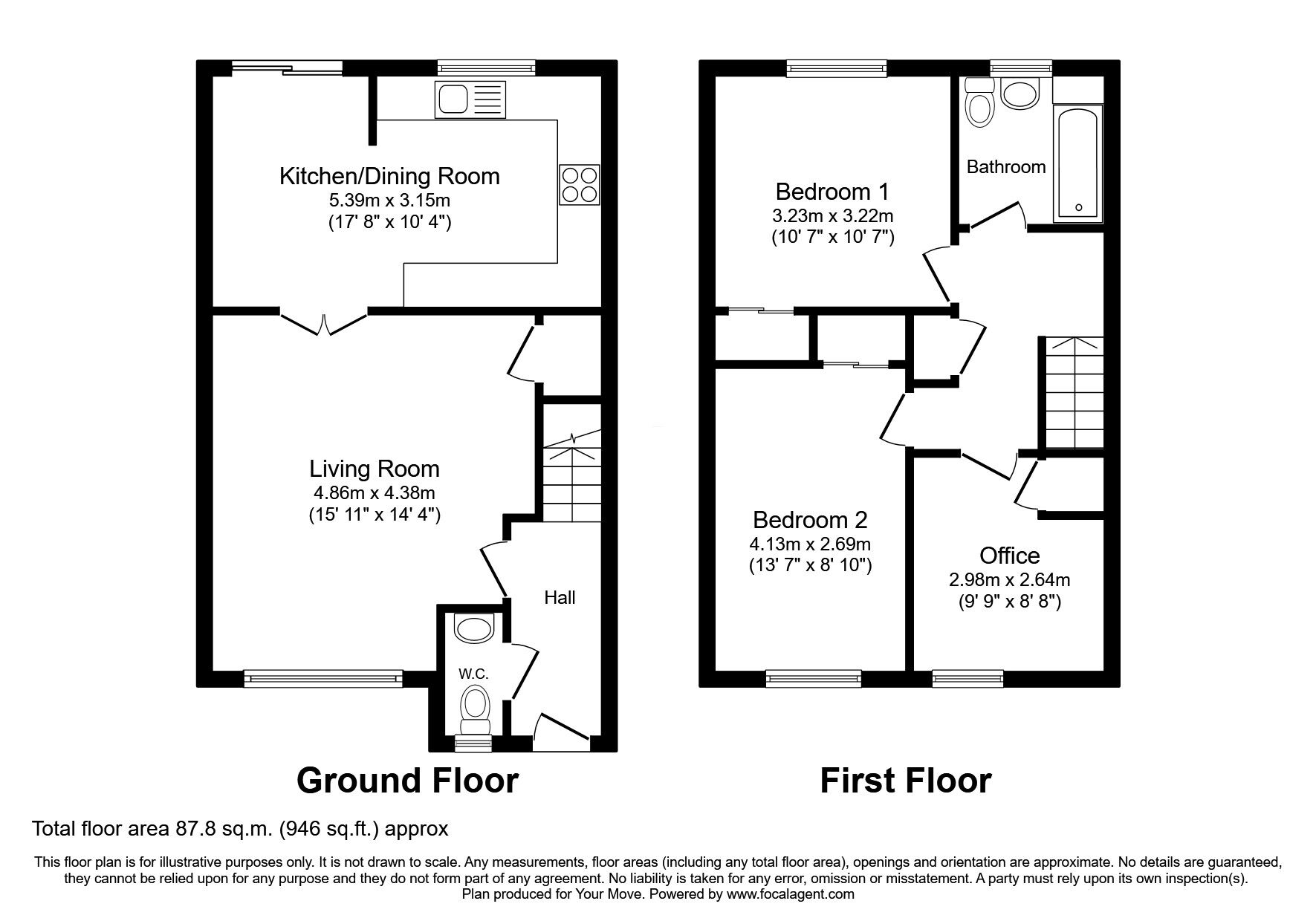 Floorplan of 3 bedroom End Terrace House for sale, Whistleberry Lane, Hamilton, South Lanarkshire, ML3