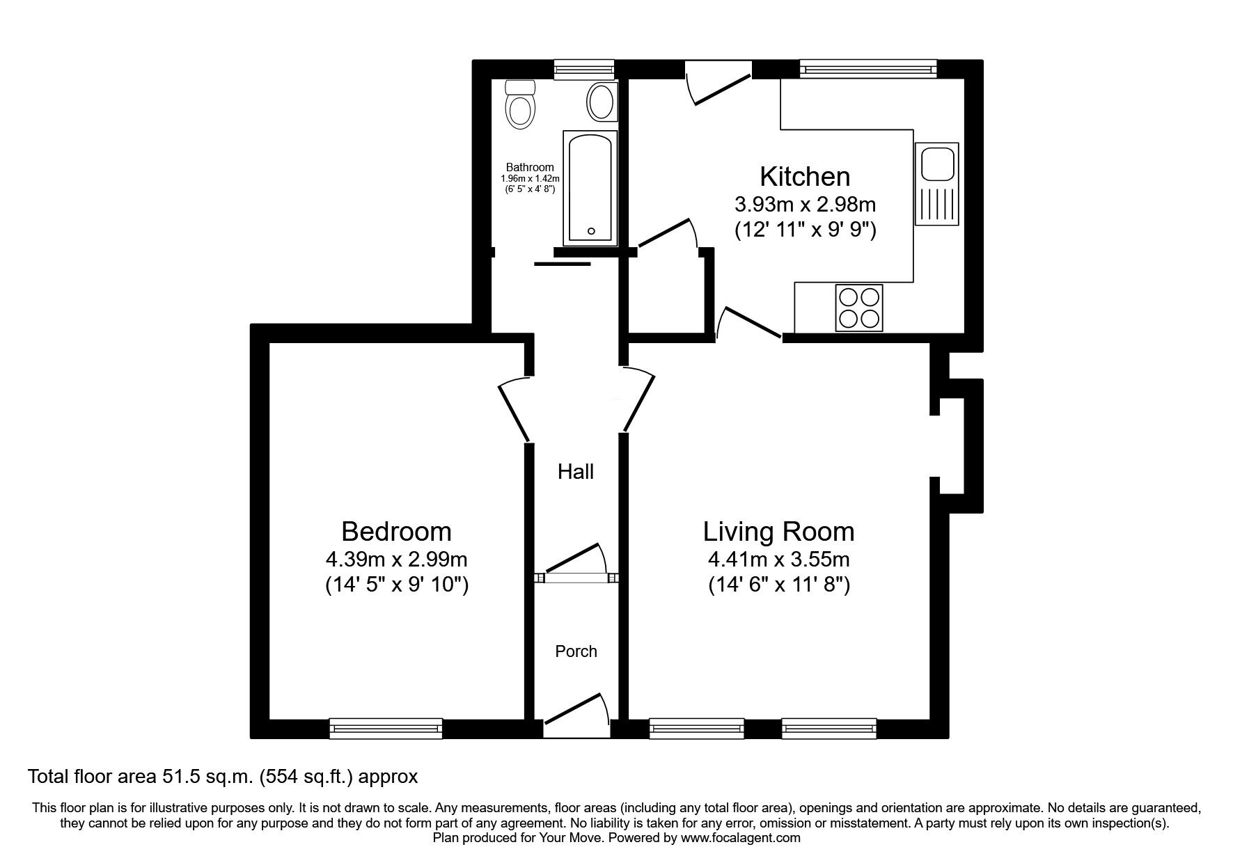 Floorplan of 1 bedroom  House for sale, Fairhill Crescent, Hamilton, South Lanarkshire, ML3