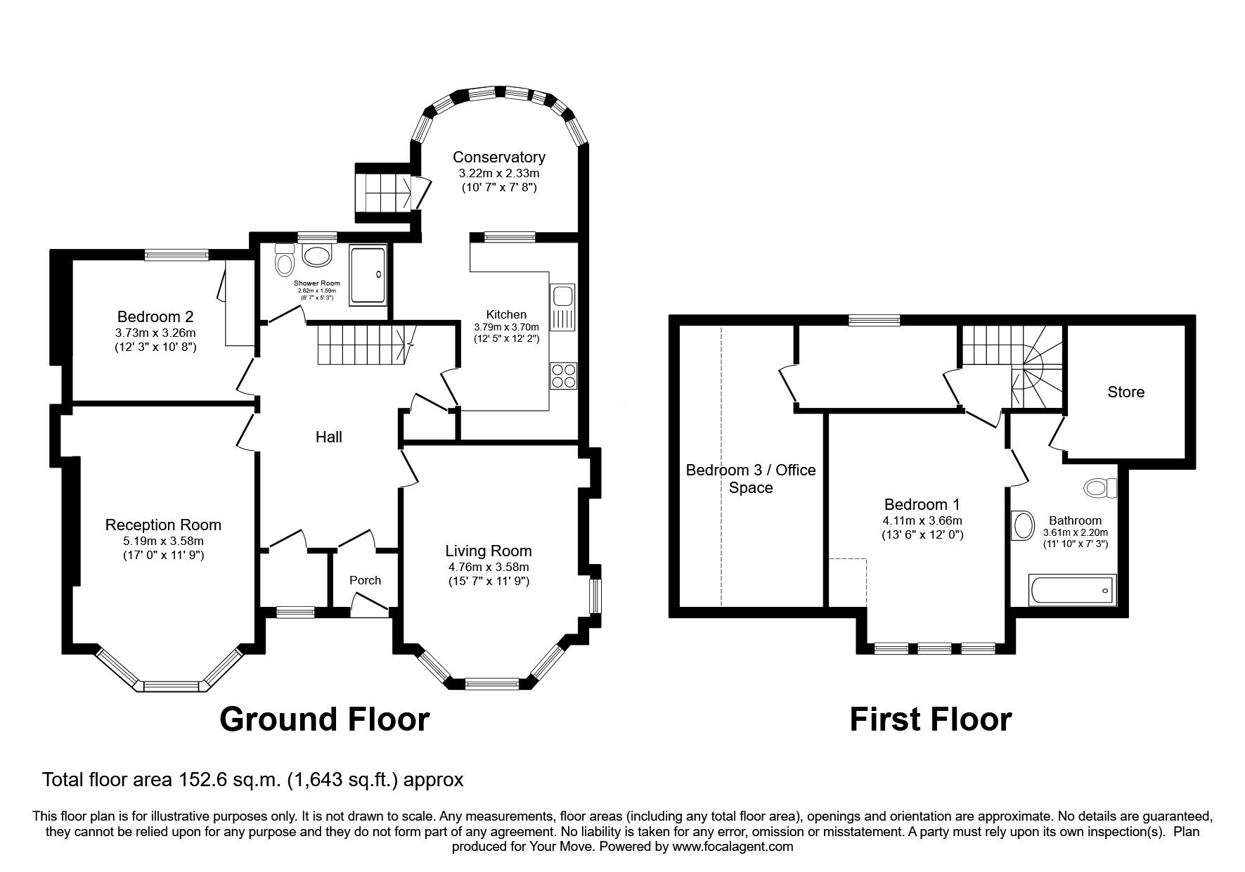 Floorplan of 3 bedroom Detached House for sale, Cunningham Street, Motherwell, North Lanarkshire, ML1