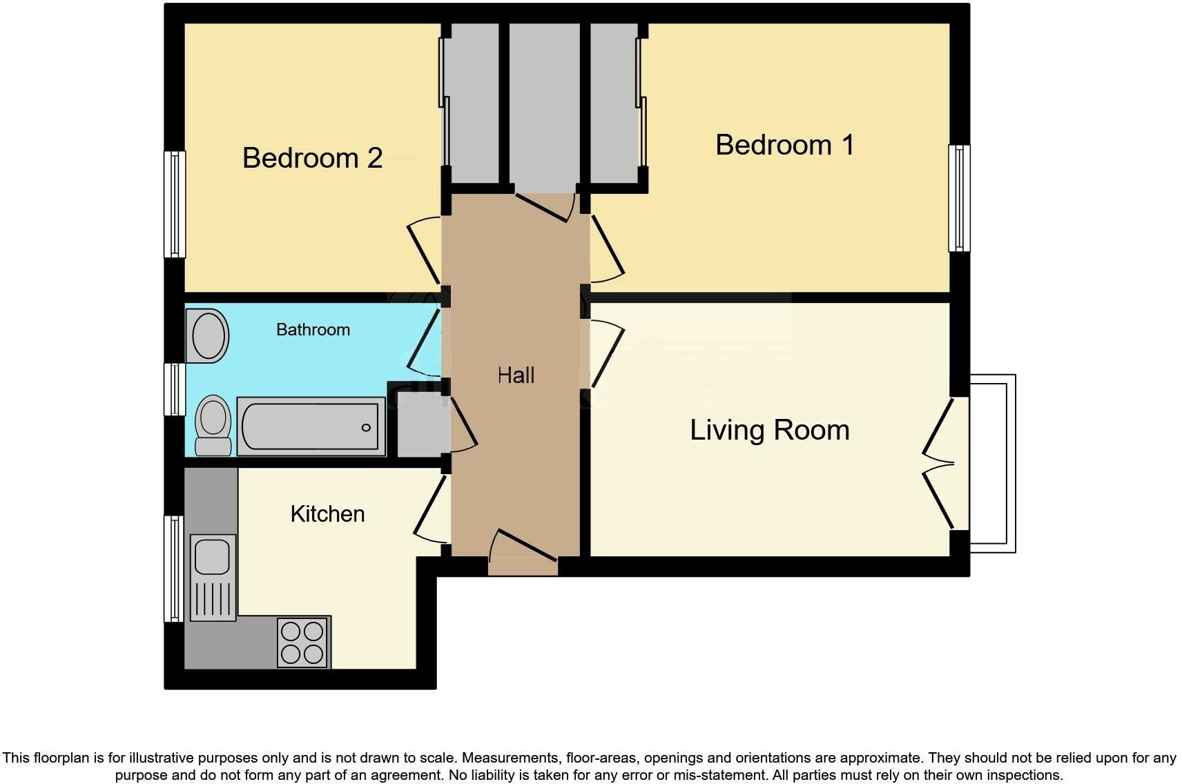Floorplan of 2 bedroom  Flat to rent, Wilson Street, Hamilton, South Lanarkshire, ML3