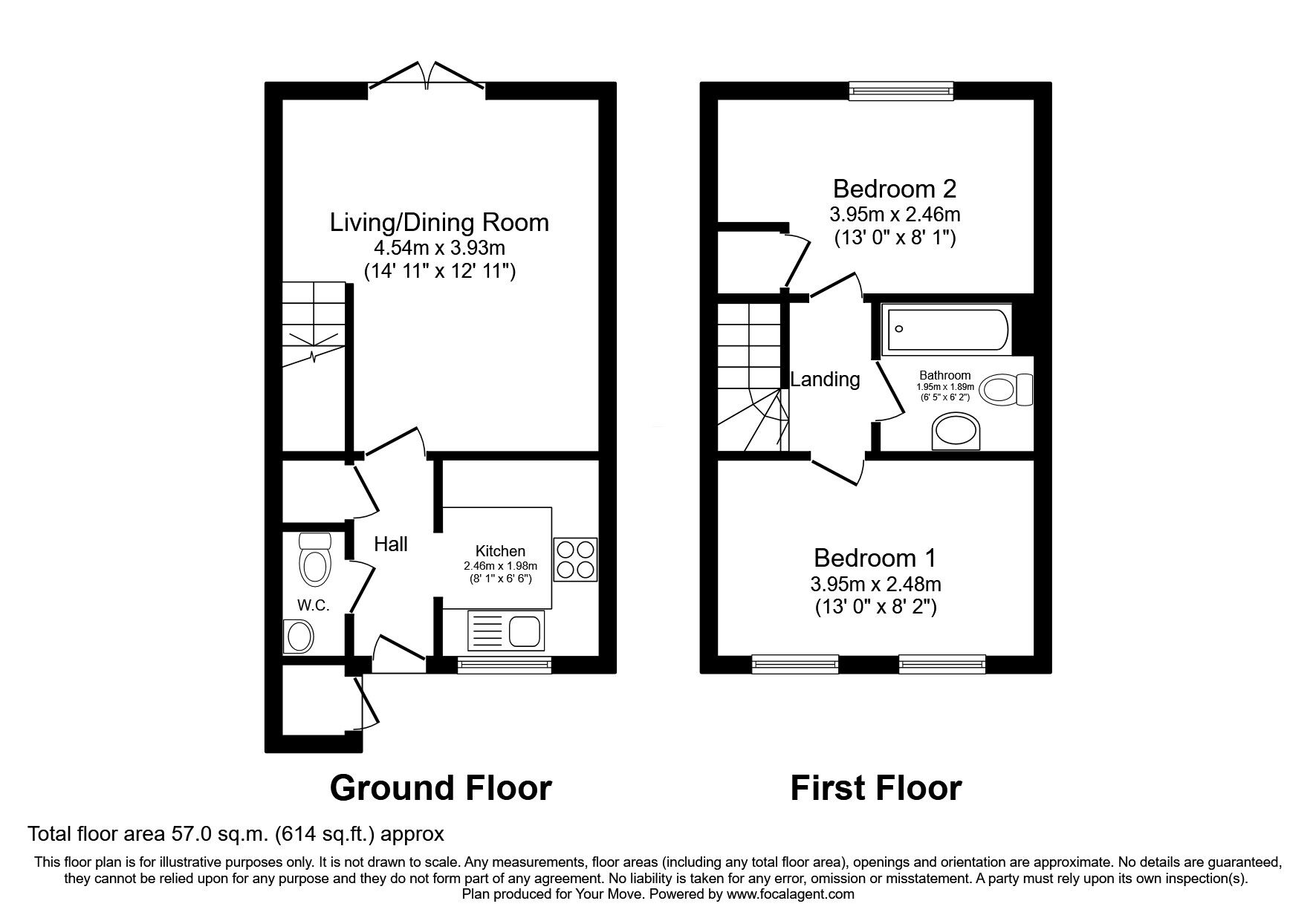 Floorplan of 2 bedroom Mid Terrace House for sale, Copperwood Wynd, Hamilton, South Lanarkshire, ML3