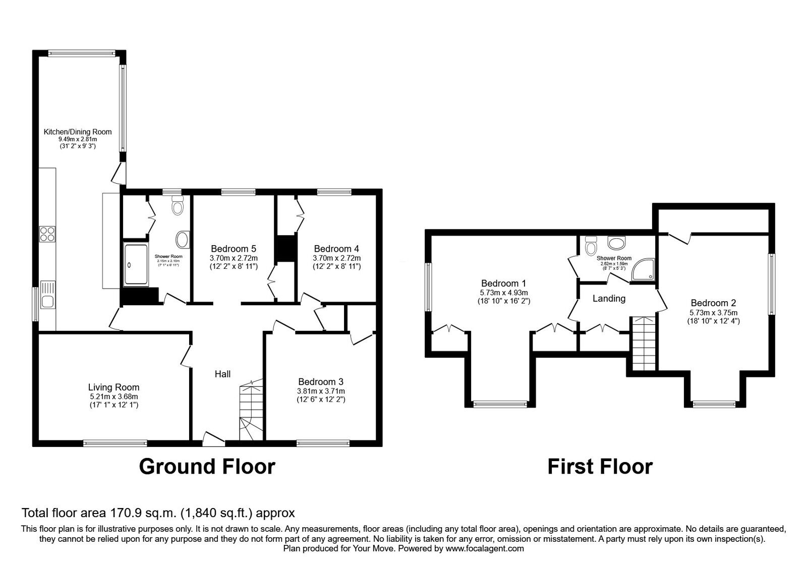 Floorplan of 5 bedroom Detached House for sale, Larkhall, South Lanarkshire, ML9
