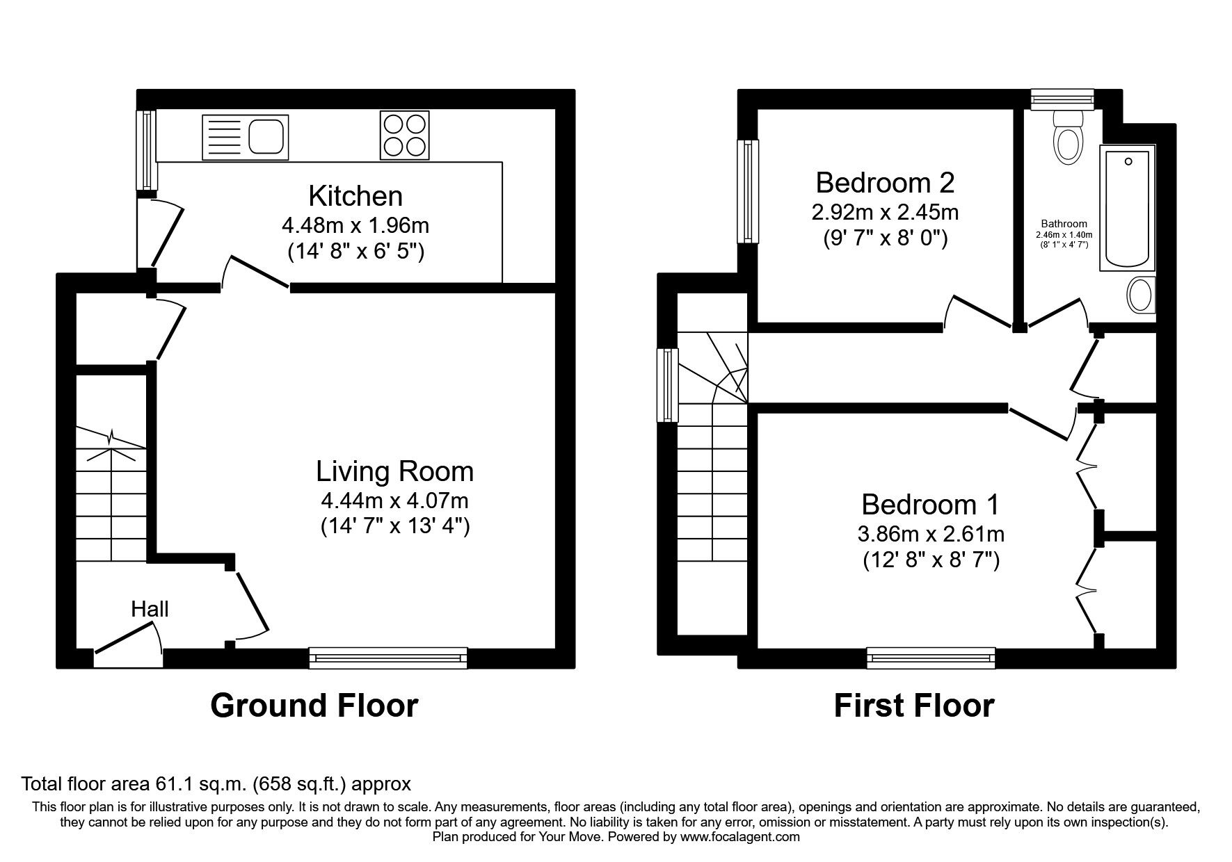 Floorplan of 2 bedroom End Terrace House to rent, Boghall Street, Stonehouse, South Lanarkshire, ML9
