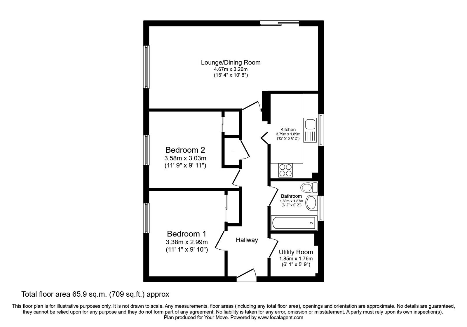 Floorplan of 2 bedroom  Flat for sale, Mull, East Kilbride, South Lanarkshire, G74