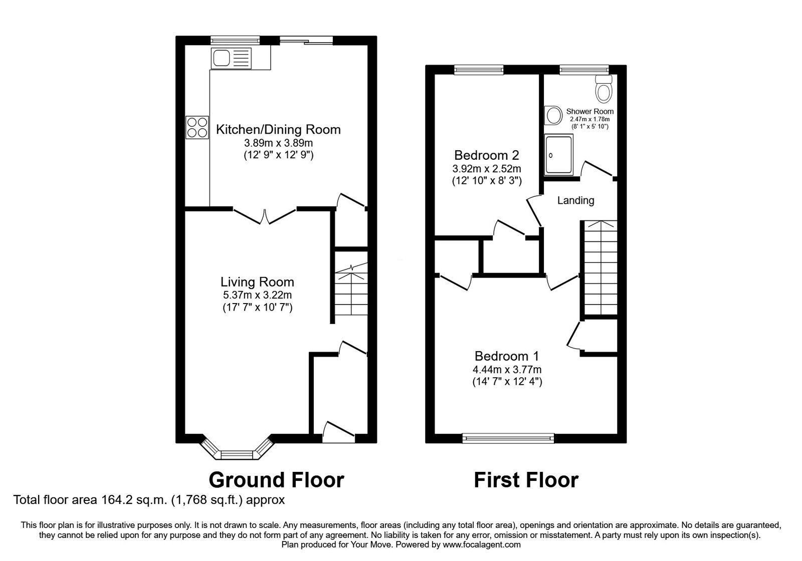 Floorplan of 2 bedroom Mid Terrace House for sale, Drygate Street, Larkhall, South Lanarkshire, ML9