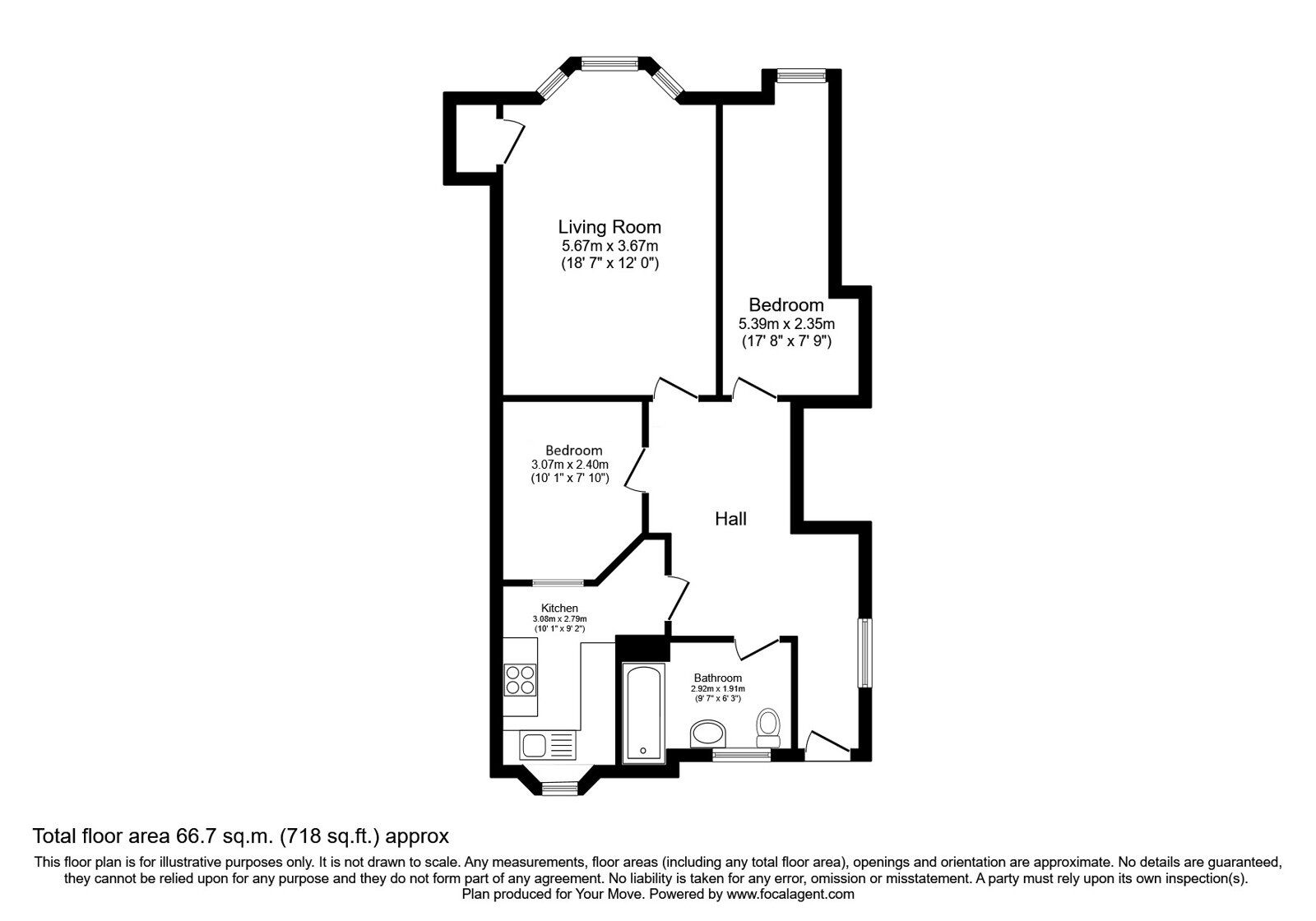 Floorplan of 2 bedroom  Flat for sale, John Street, Hamilton, South Lanarkshire, ML3