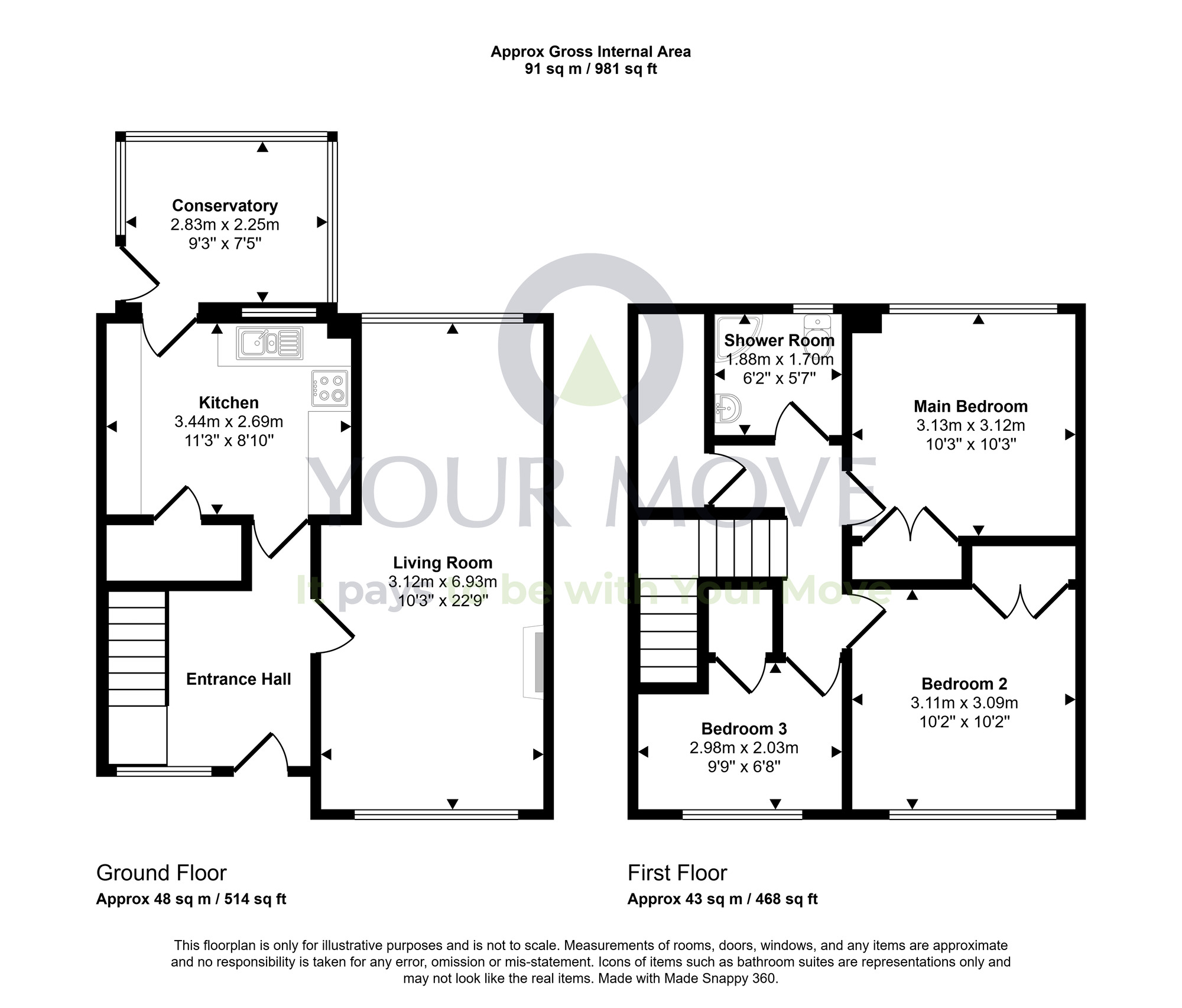 Floorplan of 3 bedroom Semi Detached House for sale, Allanton Lea, Hamilton, South Lanarkshire, ML3