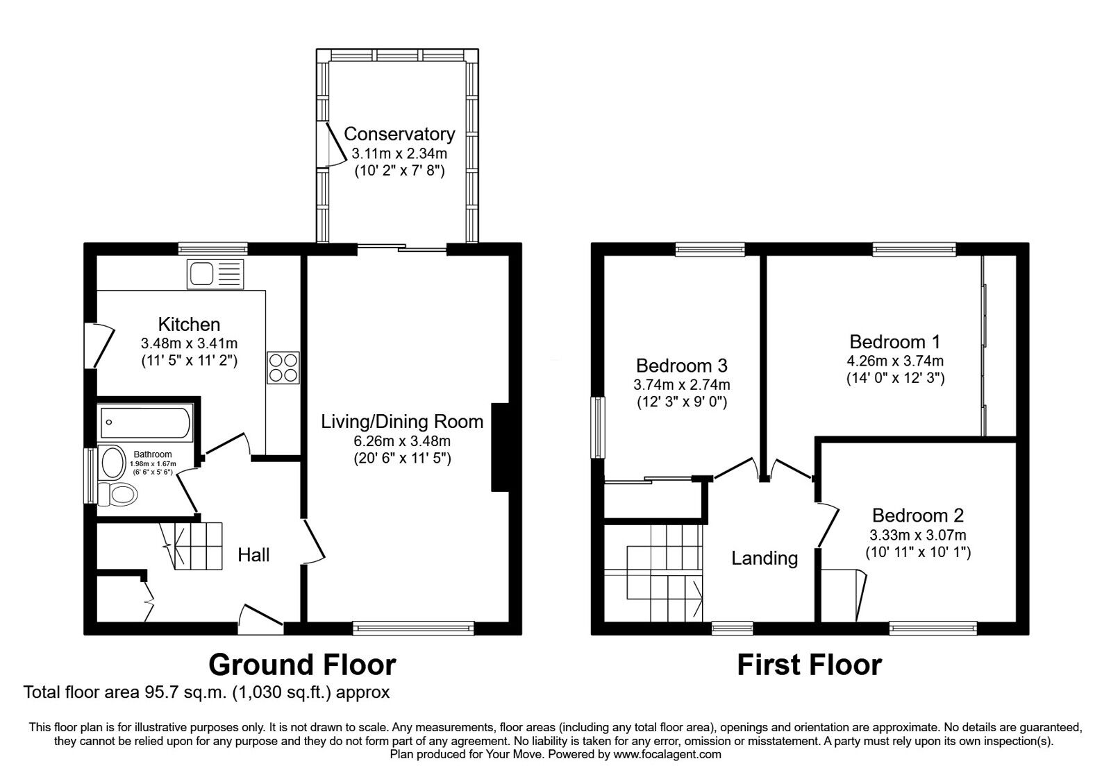Floorplan of 3 bedroom End Terrace House for sale, Lochaber Place, East Kilbride, South Lanarkshire, G74