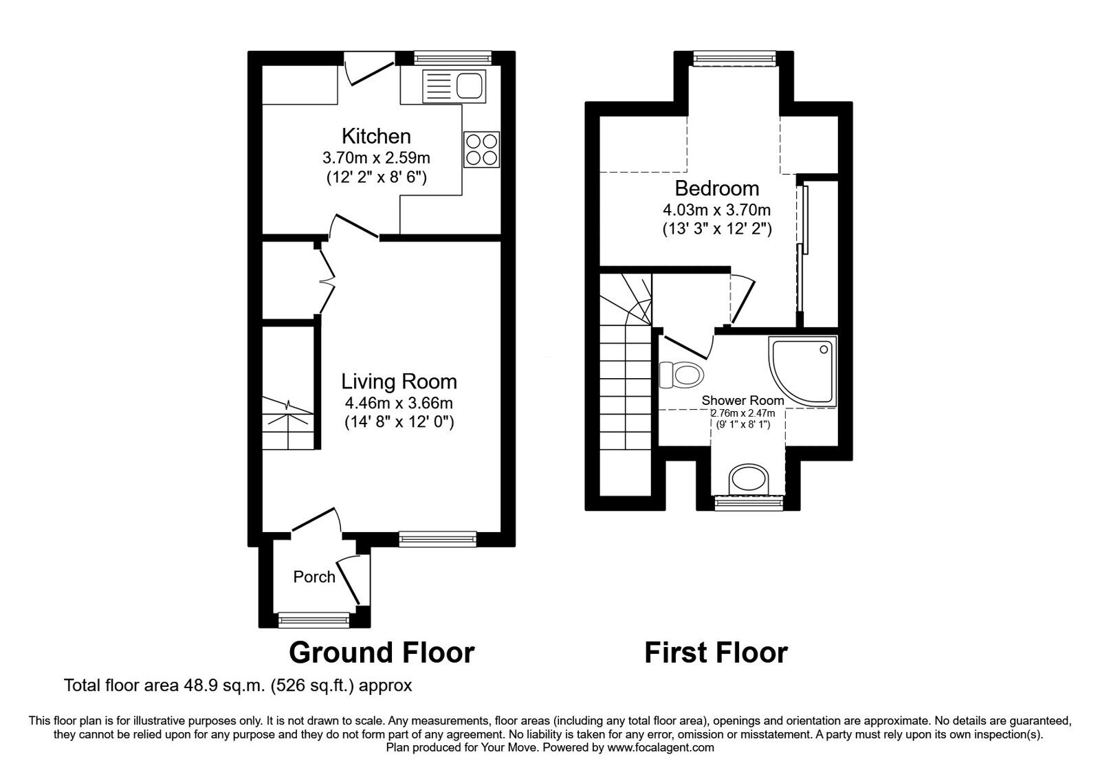 Floorplan of 1 bedroom Mid Terrace House for sale, Lockhart Street, Stonehouse, South Lanarkshire, ML9