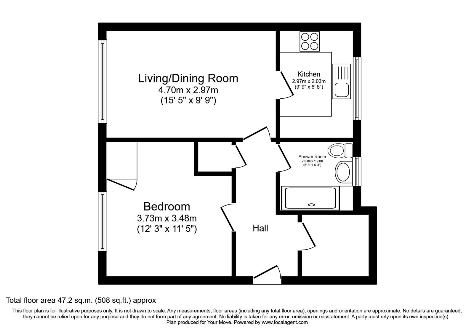 Floorplan of 1 bedroom  Flat for sale, Sandpiper Drive, East Kilbride, South Lanarkshire, G75